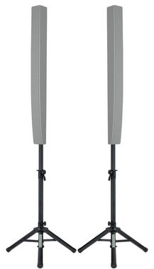 Pronomic Boxenstativ Stahl - Niedriger Monitor-Ständer aus Stahl Lautsprecherständer, (Höhenverstellbar, 2-tlg., Belastbarkeit bis 50 kg, Ideal für Linienstrahler, Akustik-Verstärker)
