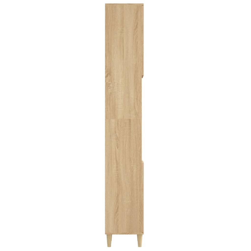 Sonoma Holzwerkstoff (1-St) Sonoma-Eiche 30x30x190 Eiche Badezimmerspiegelschrank cm Badschrank vidaXL