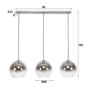 hofstein Pendelleuchte »Castegnato« Hängelampe aus Metall/Glas in Altsilber/Rauchfarben, ohne Leuchtmittel, Pendellampe mit Schirmen aus Echtglas, Höhe max. 150cm, 3xE27