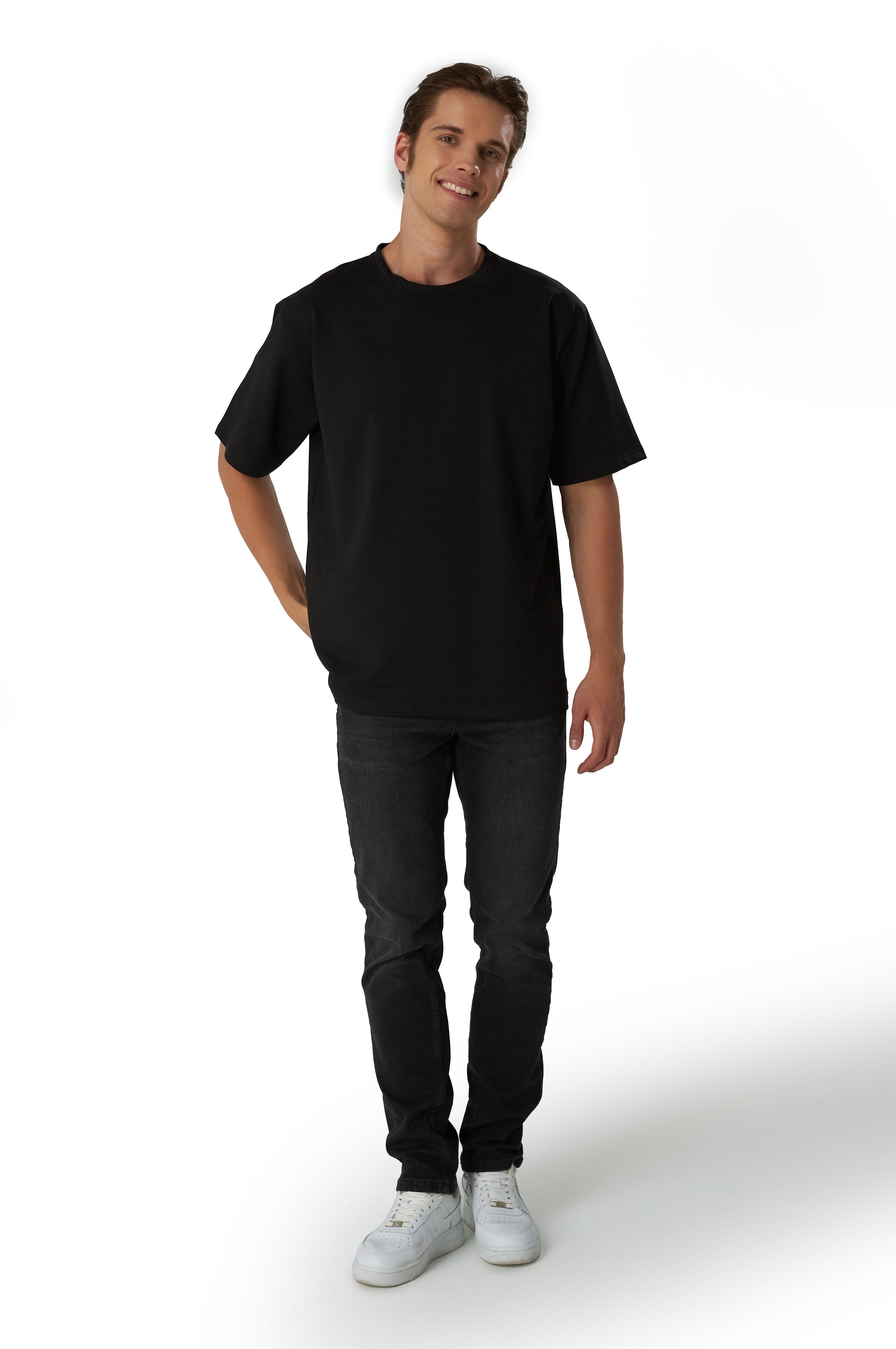 BLACKROCK T-Shirt Herren, Baumwolle Kurzarm Shirt Rundhals, Basic