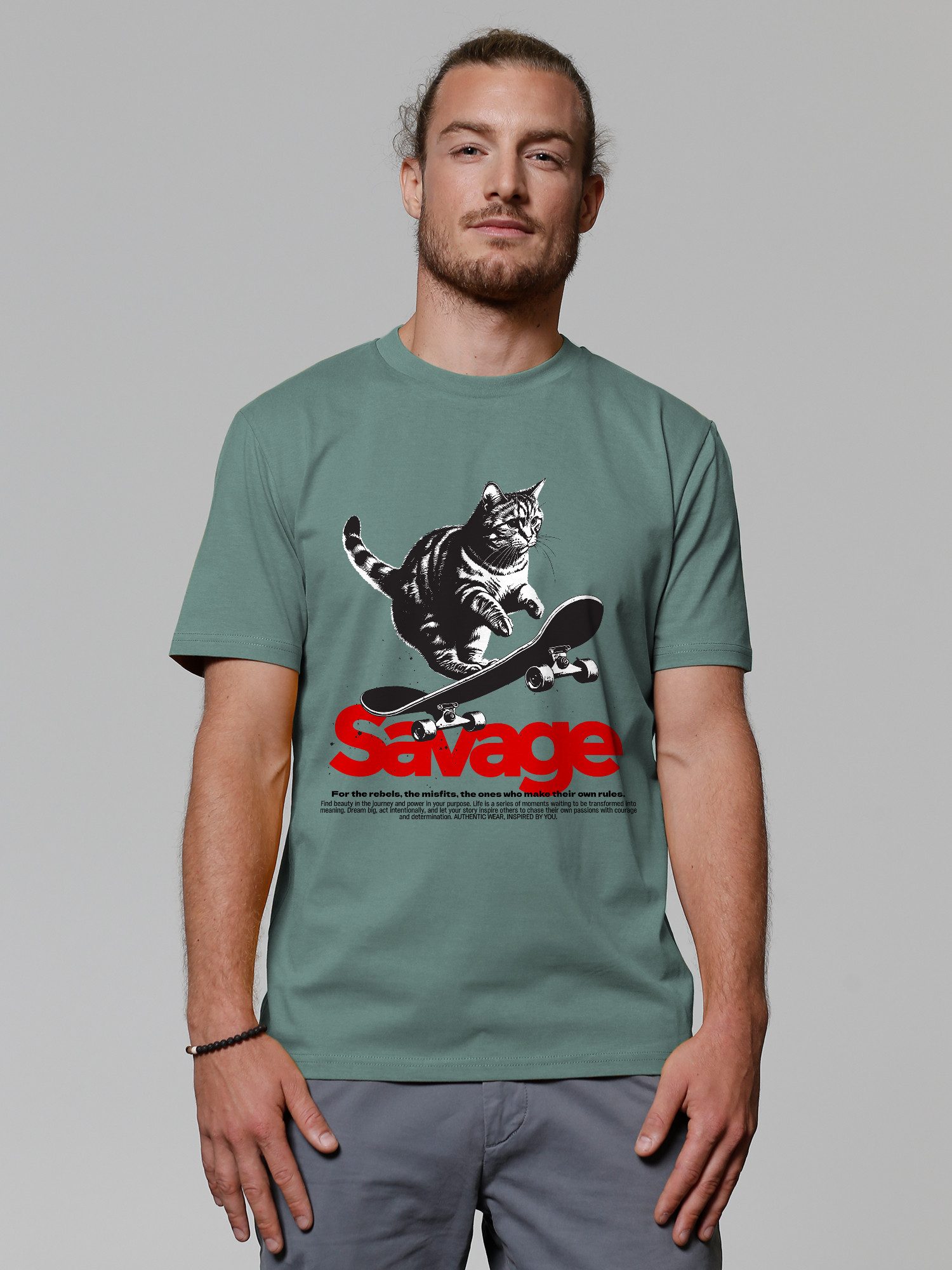 wat? Apparel T-Shirt Savage cat