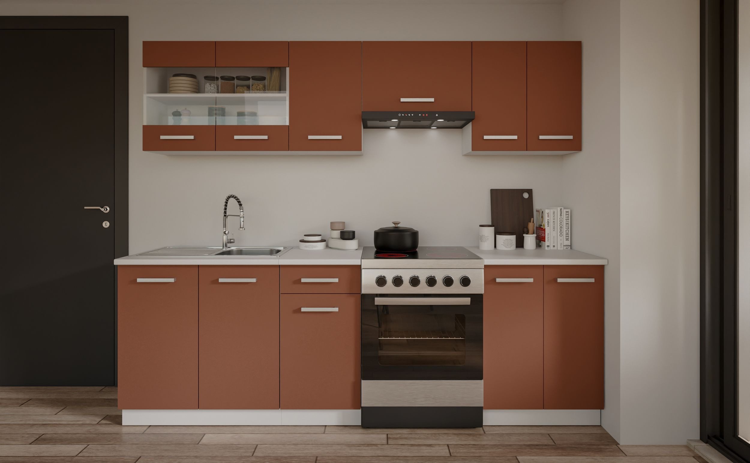 Küchen-Preisbombe Küchenzeile Küche Robby 240 cm Küchenzeile Küchenblock Si günstig online kaufen