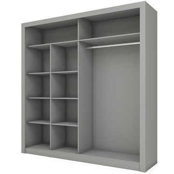 Unique Home Kleiderschrank Kleiderschrank AR08, Schwebetürenschrank mit Spiegel. 230 cm