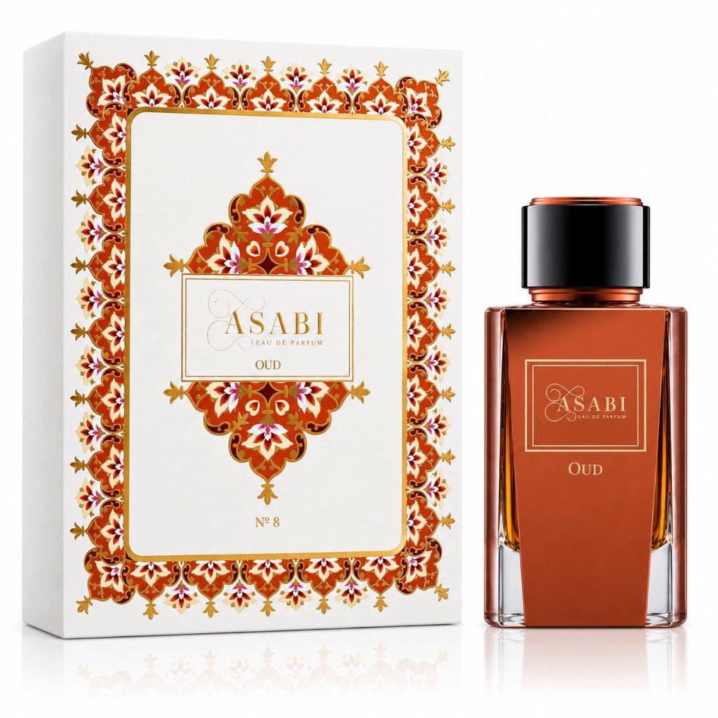 Asabi Duft-Set Oud EDP Intense – Orientalisch Blumig + Parfümzerstäuber (leer)