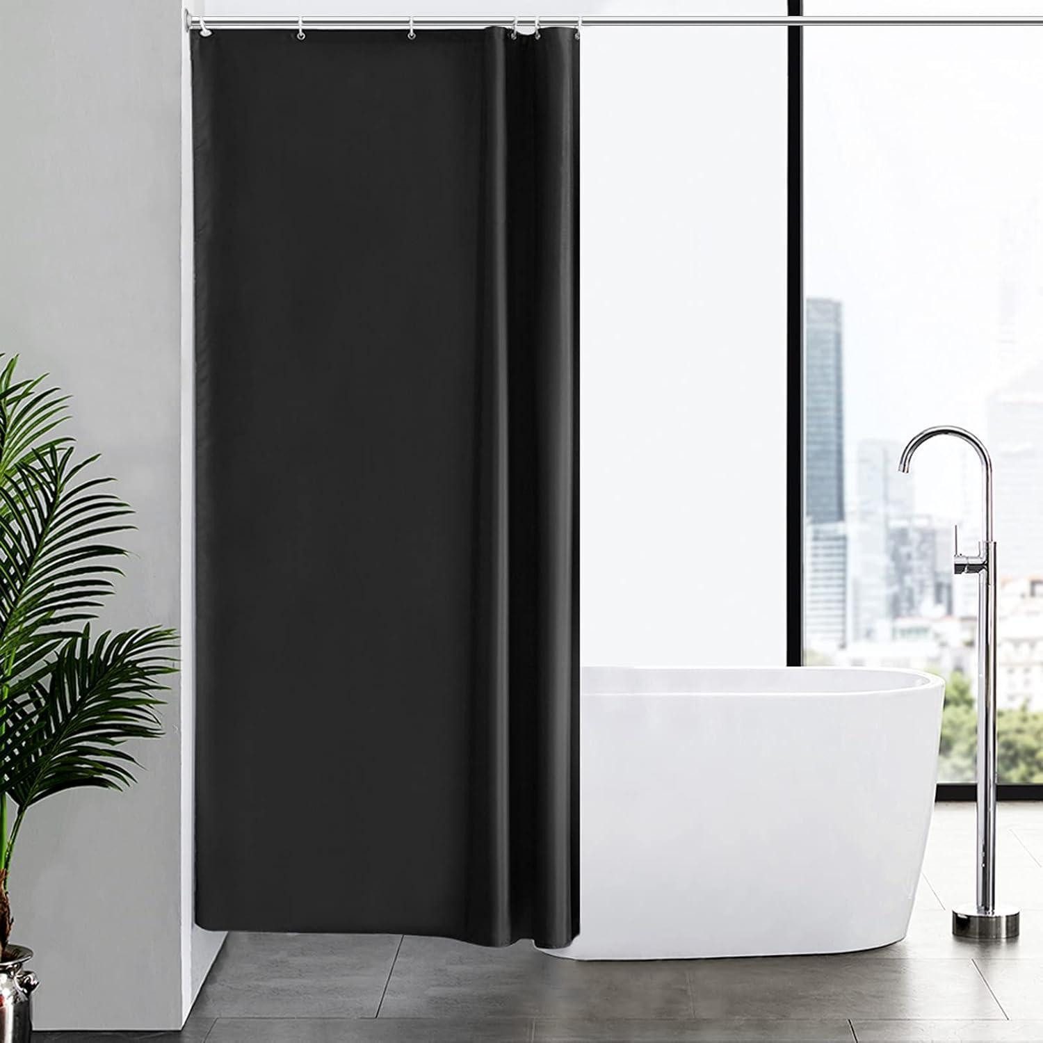 LuxusKollektion Duschvorhang Schmaler Duschvorhang Eck Badewanne Schwarz 100x200 wasserabweisend Breite 100 cm