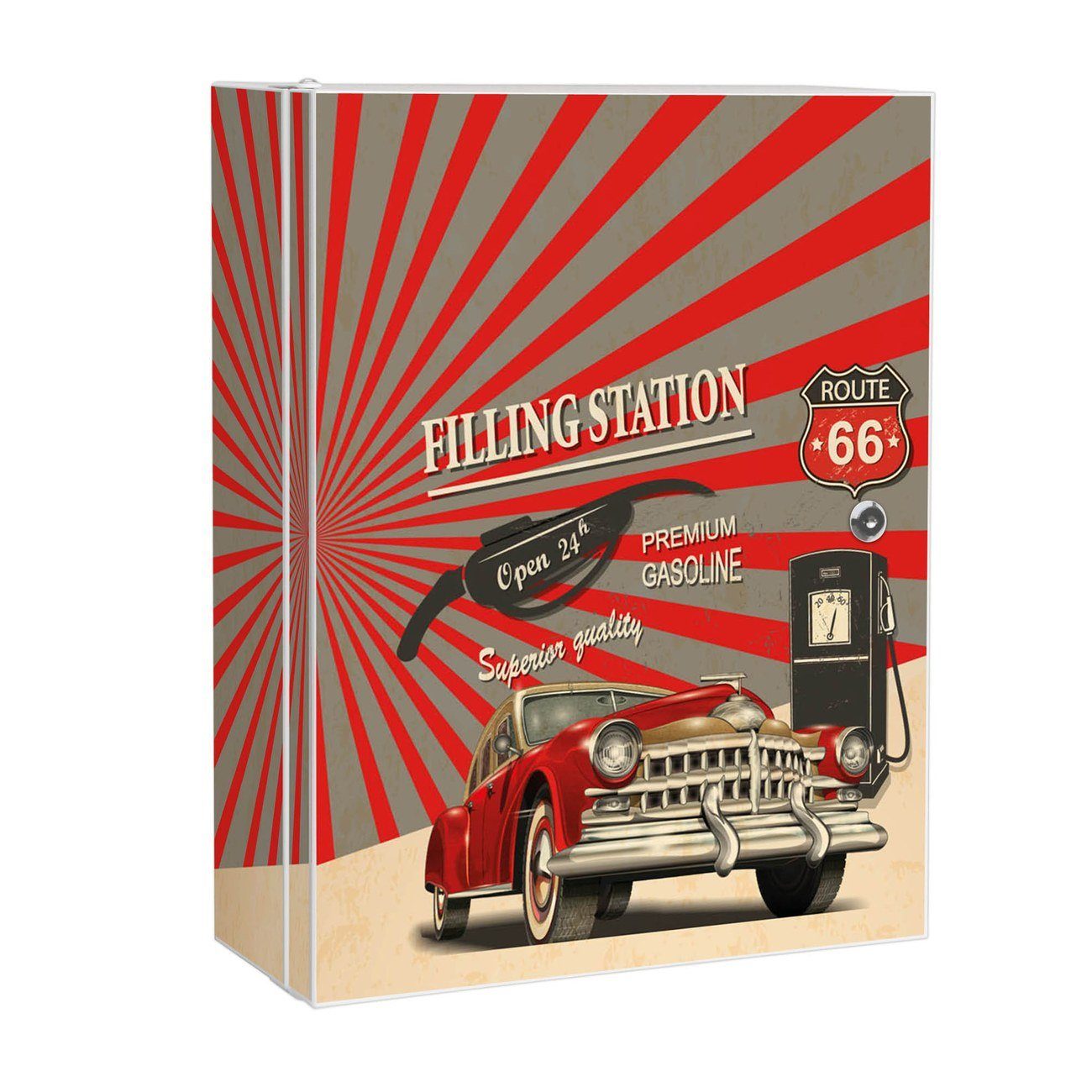 banjado Medizinschrank Stahl Filling Station (abschließbar, 3 große und 2 kleine Fächer) 35 x 46 x 15cm