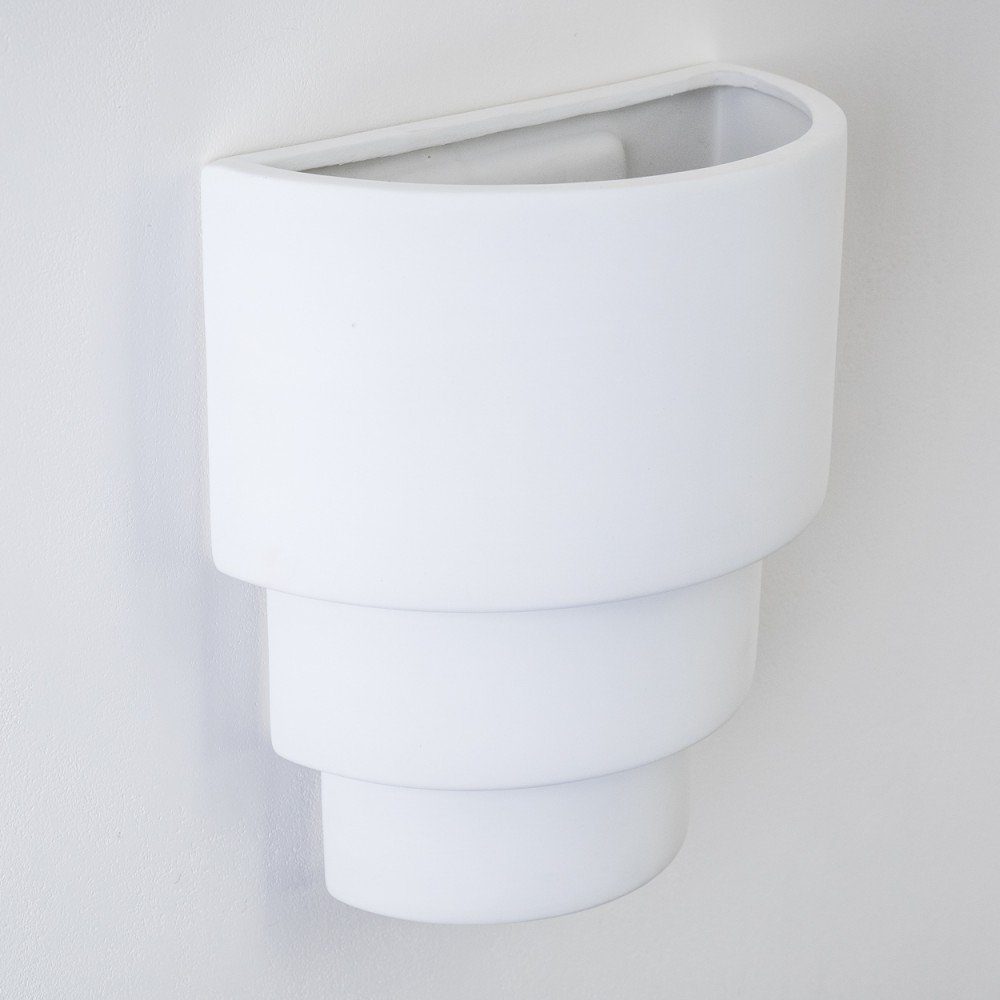Keramik Weiß, ohne Farben hofstein Wandlampe Leuchtmittel, & handelsüblichen E27, Innen mit Up mit Wandleuchte bemalbar »Bionde« in Down-Effekt, aus