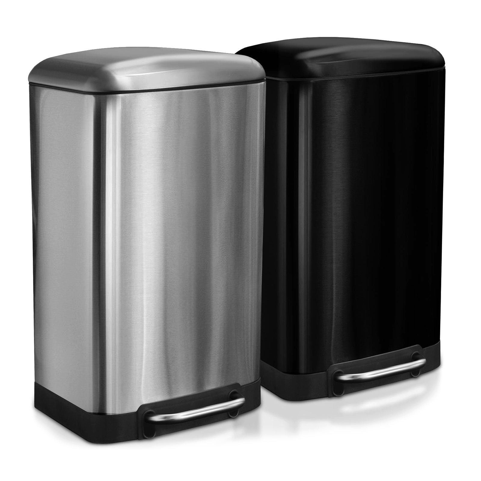 2 Mülleimer Edelstahl, Liter pura casa Farben, 30 Cubo, Silber Abfallbehälter aus