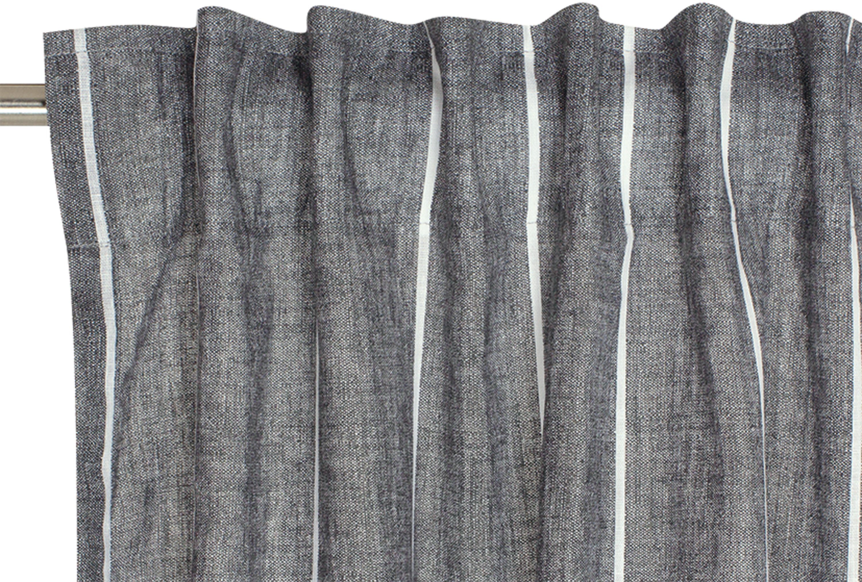 Stripe, (1 St), halbtransparent, Jacquard, Vorhang Esprit, modernen Leinenlook im Multifunktionsband zeilosen, anthrazit/dunkelgrau/grau Harp