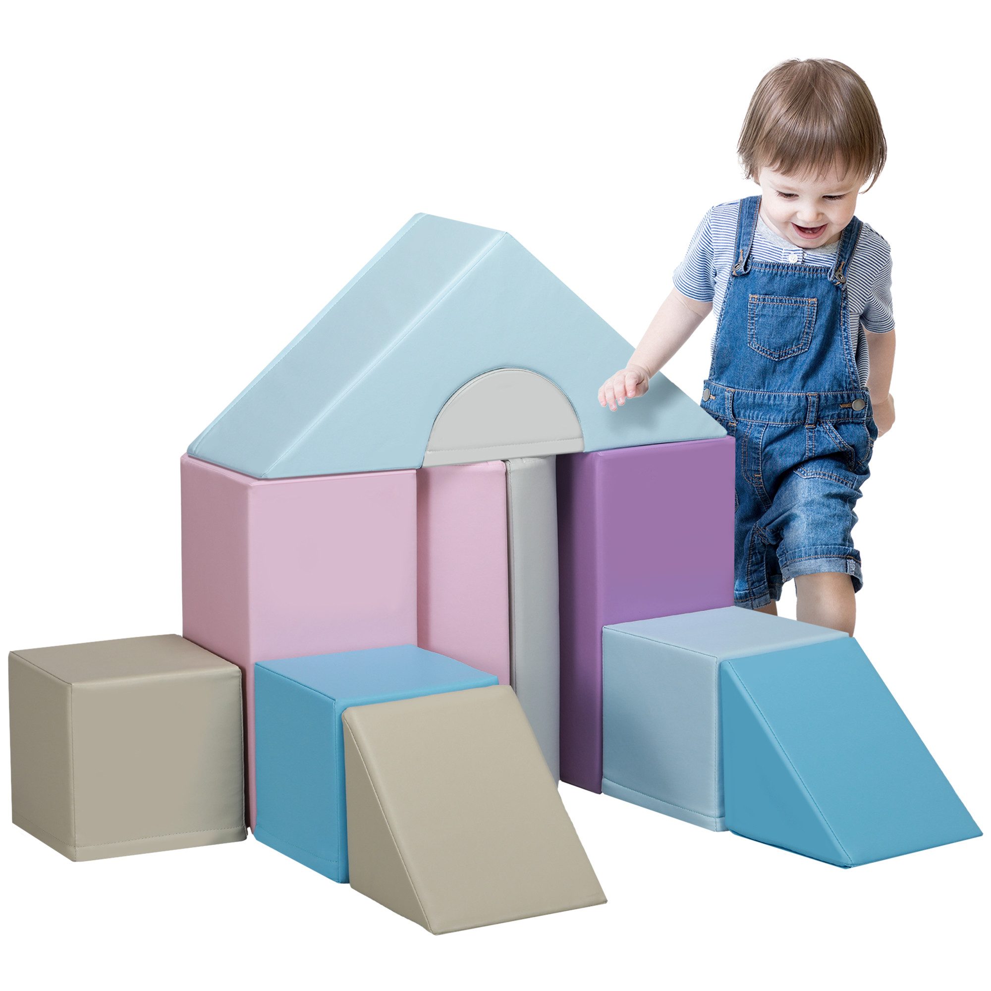 HOMCOM 11er-Set Bauklötze Bauspielzeug zum krabbeln, günstig online kaufen
