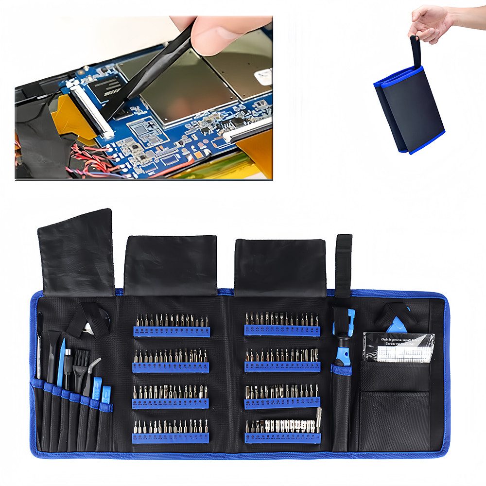AFKSMILE Schraubendreher Elektronische Präzisionsschraubendreher-Sets mit 142, Reparaturset, 120 Bit Magnetreparatur-Werkzeugset für iPhone, Laptop, PC, PS4