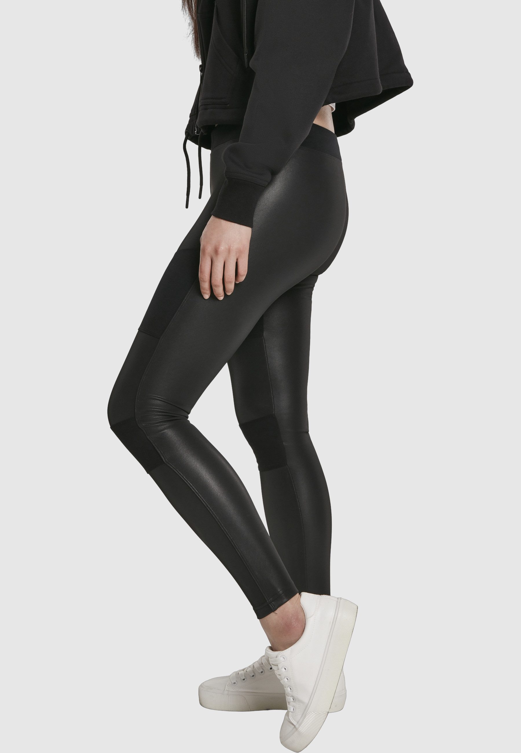 URBAN CLASSICS Leggings Urban Classics Damen Ladies Fake Leather Tech Leggings (1-tlg)