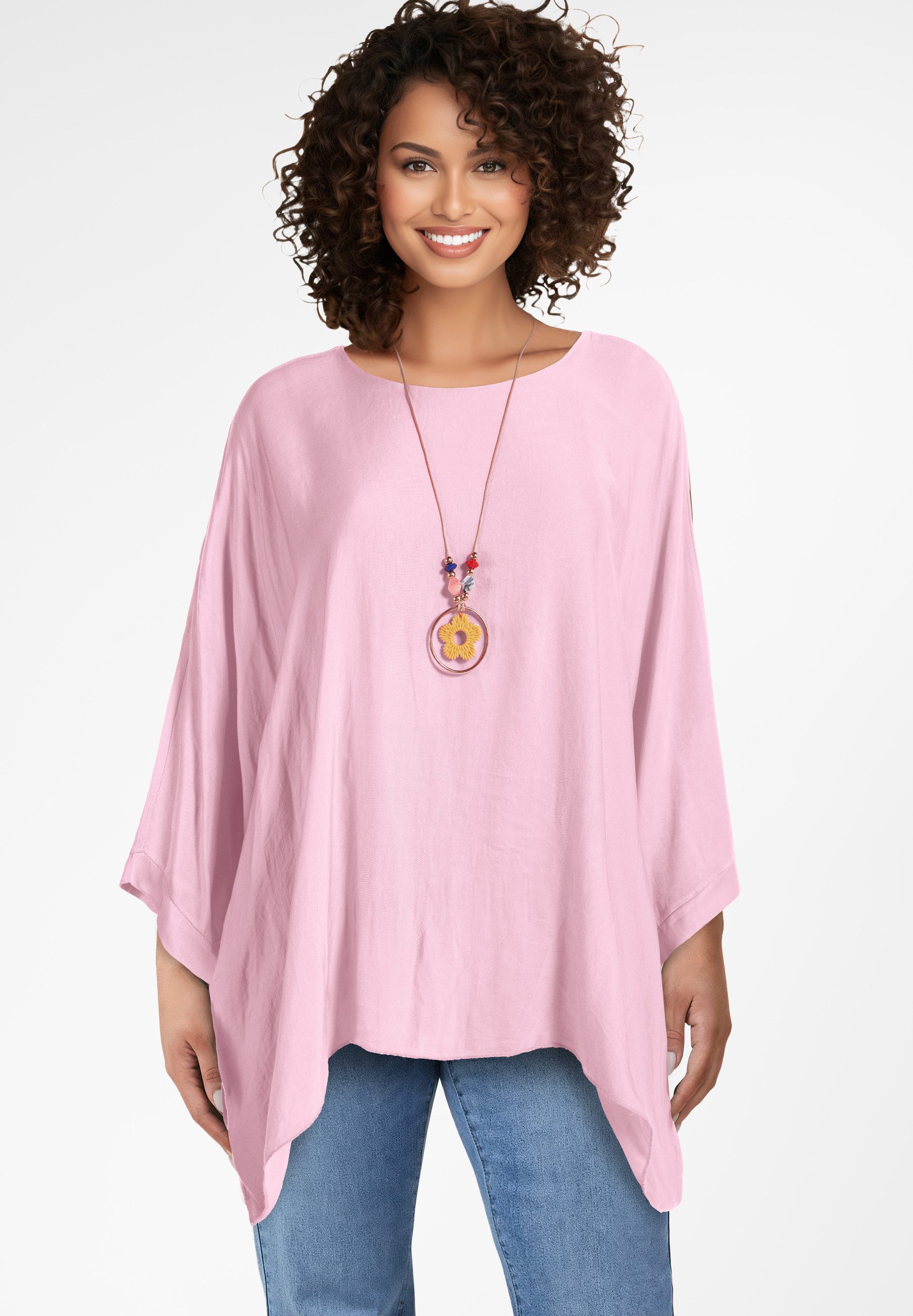 PEKIVESSA Tunika Blusentunika oversized mit Fledermausärmel günstig online kaufen