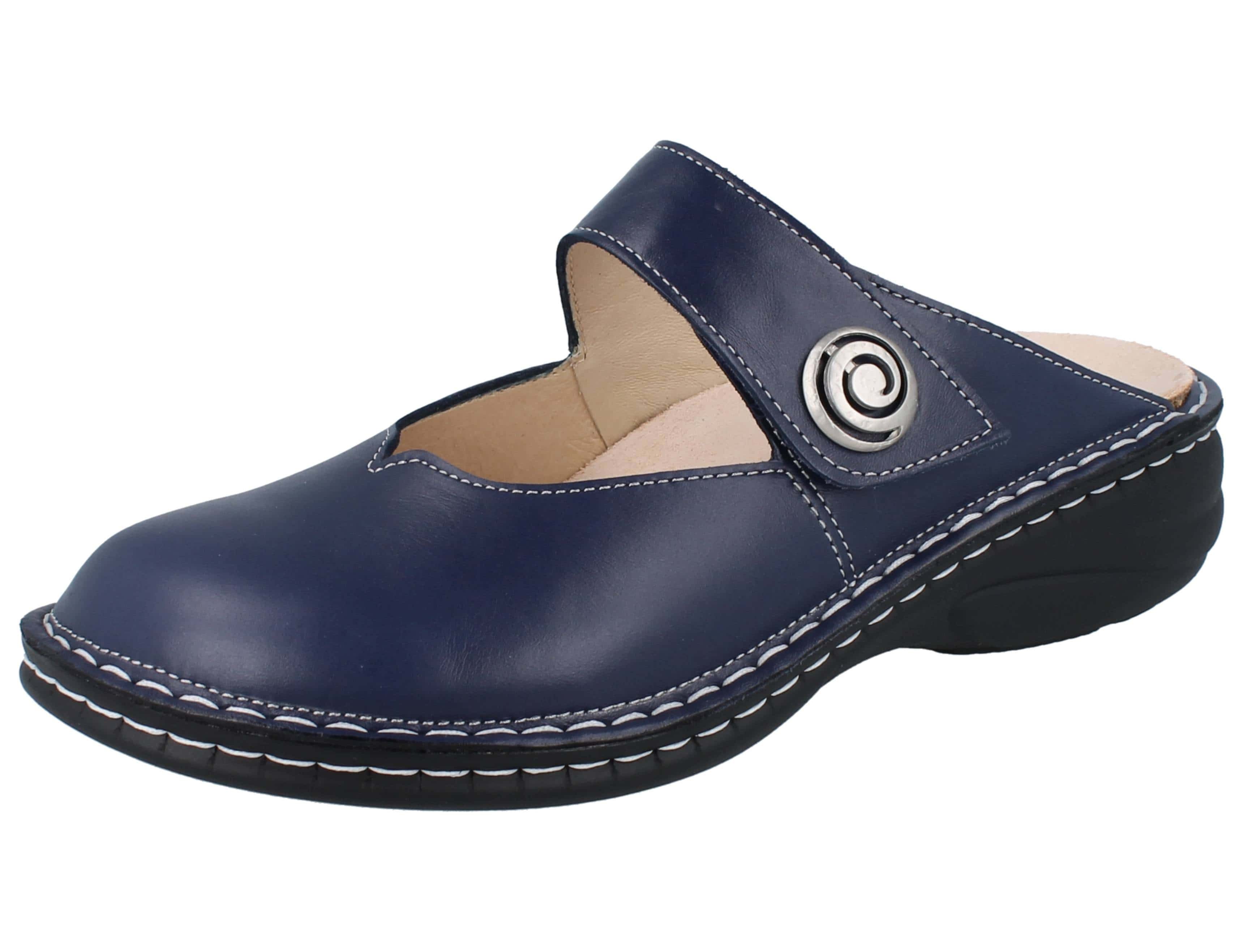 Finn Comfort FINN COMFORT Canaro Damen Clog dunkelblau Glattleder - Größe: 36 Clog Wechselfußbett