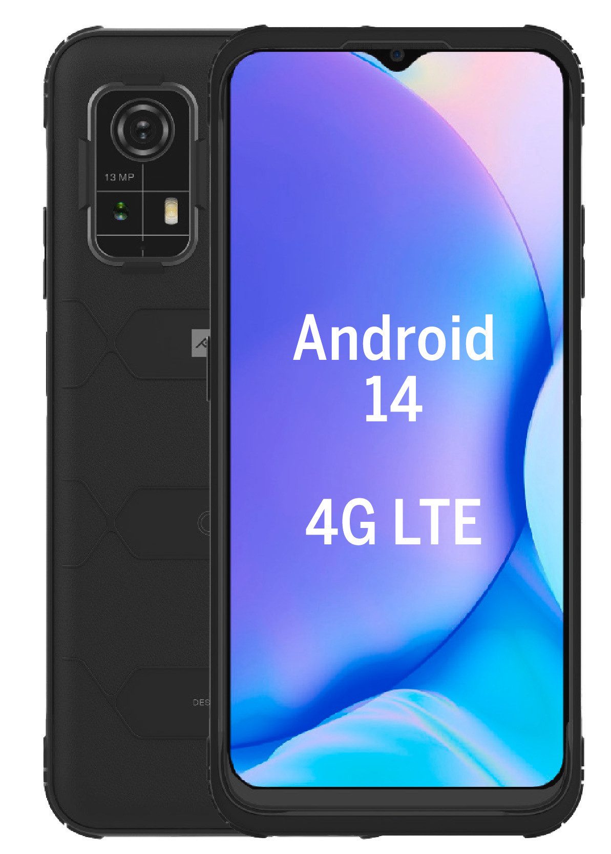 AGM by Beafon AGM H MAX rugged 4 + 128 GB 10.000 mAh IP68/IP69K/810H Smartphone (16,7 cm/6,56 Zoll, 13 MP Kamera)