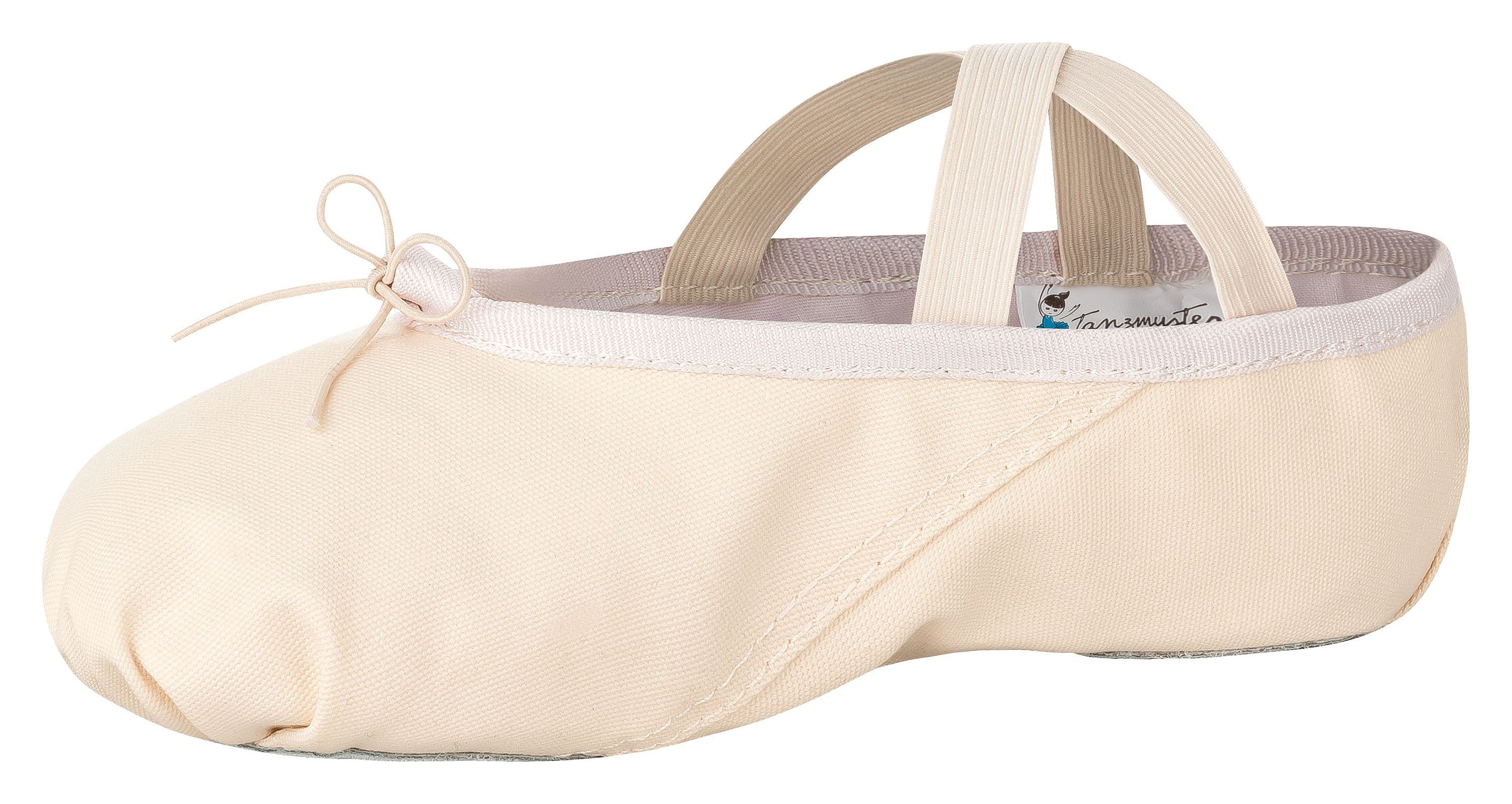 tanzmuster Ballettschuhe Dani mit ganzer Ledersohle Tanzschuh Ballettschläppchen für Mädchen – Bild 4 von 5