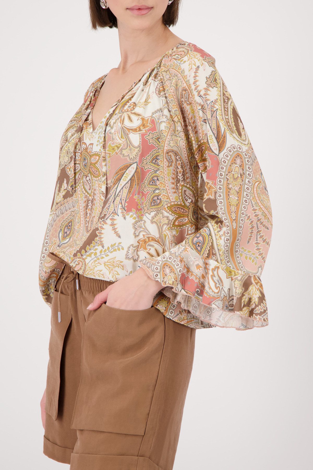 Monari Schlupfbluse Bluse Paisleydruck allover Regular fit mit Paisleymuster