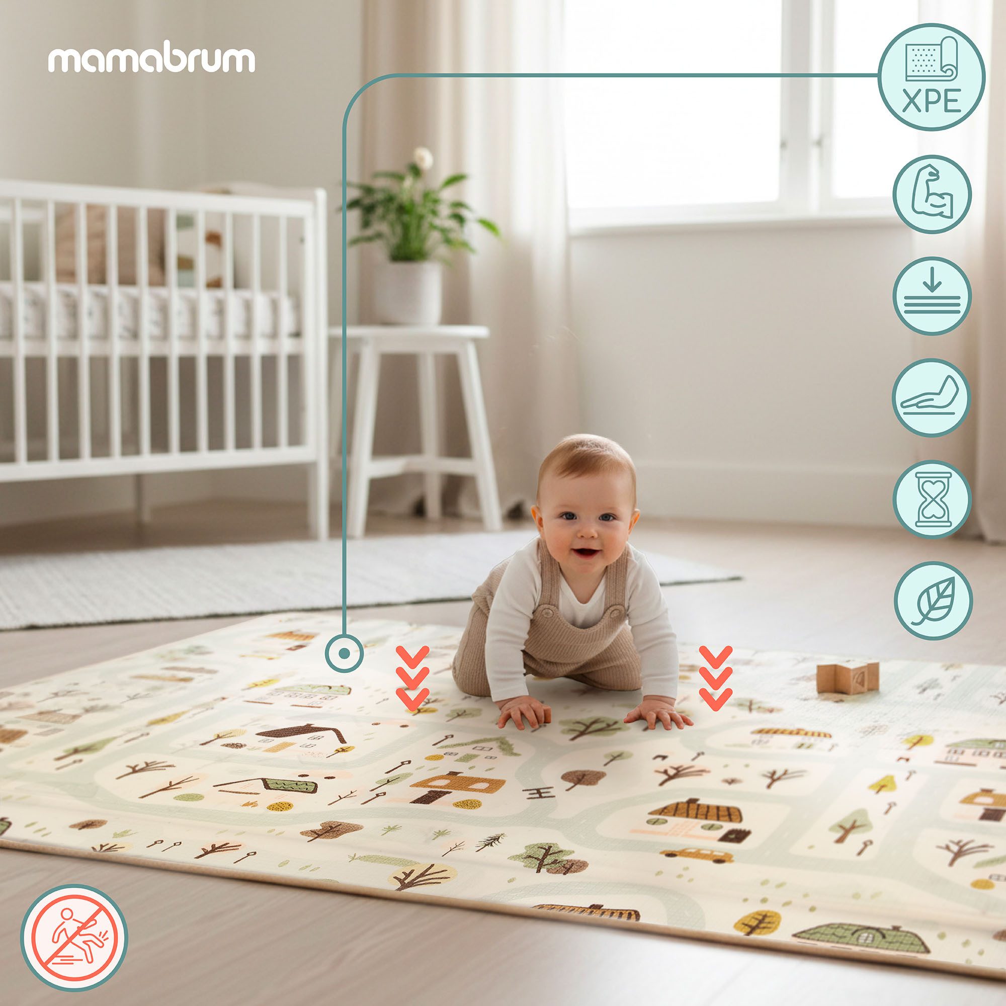 Mamabrum Spielmatte Mamabrum Spielmatte Baby XPE 180x120 cm beidseitig