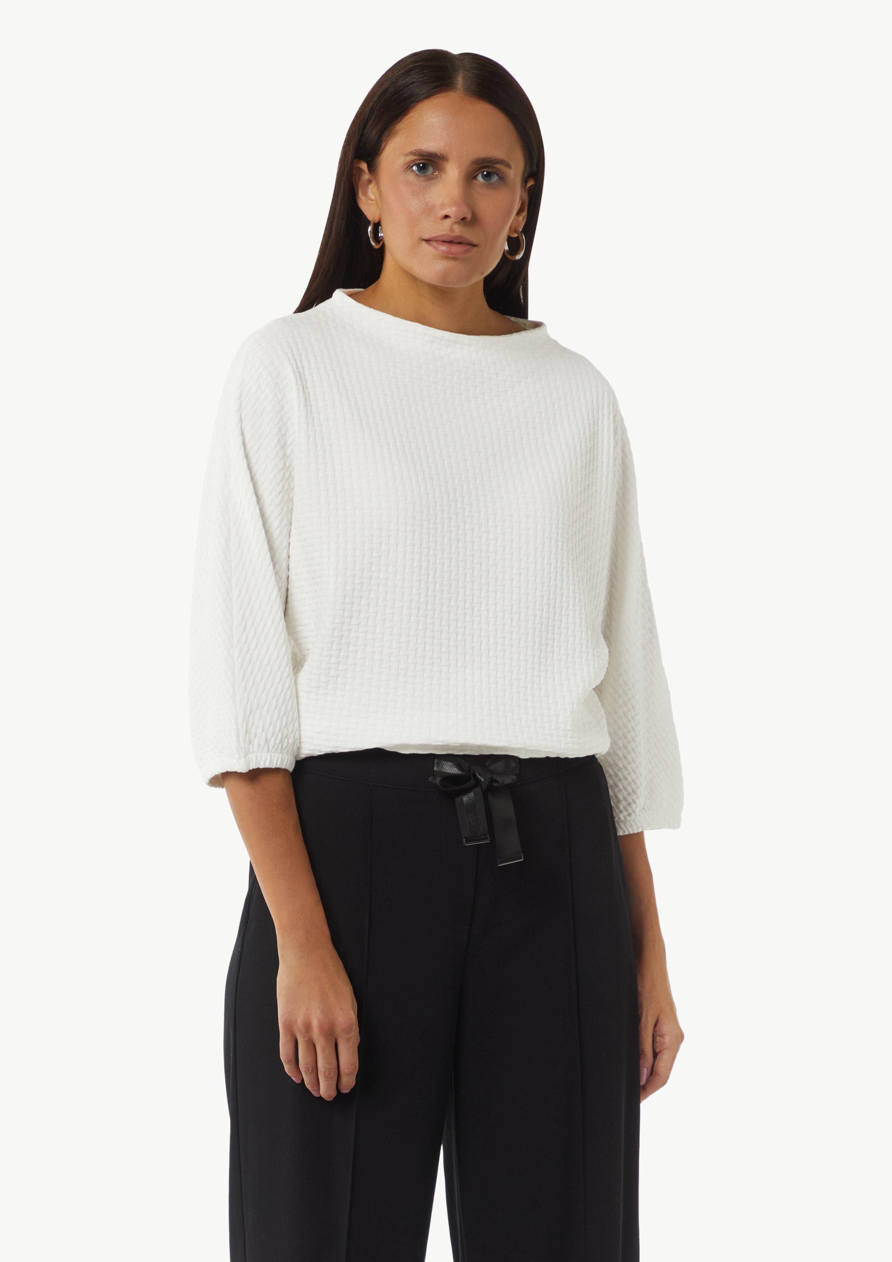 3/4-Arm-Shirt Strukturiertes Shirt mit Fledermausärmeln