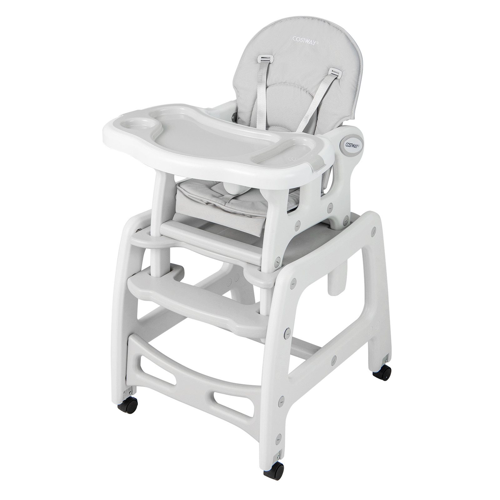 COSTWAY Hochstuhl 3 in 1 Babystuhl, wandelbar, einstellbarer Winkel, abnehm günstig online kaufen