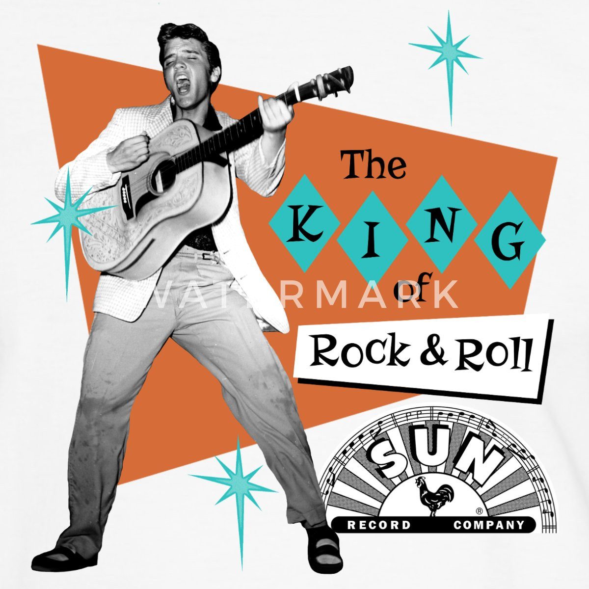 Spreadshirt T-Shirt Elvis Presley The King Of Rock & Roll Männer Kontrast T günstig online kaufen