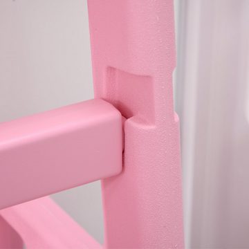 HOMCOM Stehhilfe Lernturm für Baby Tritthocker für 1,5+ Jahre Kinder Jahre, Rosa (Trittschemel, 1 St), 47L x 47B x 90H cm