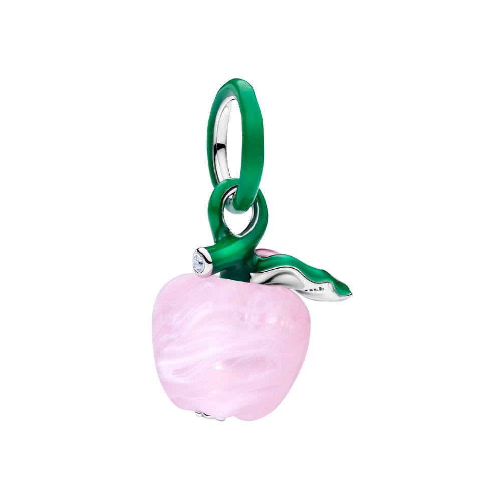 Pandora Charm-Einhänger 794485C01, Apfel, Murano-Glas, Rosa