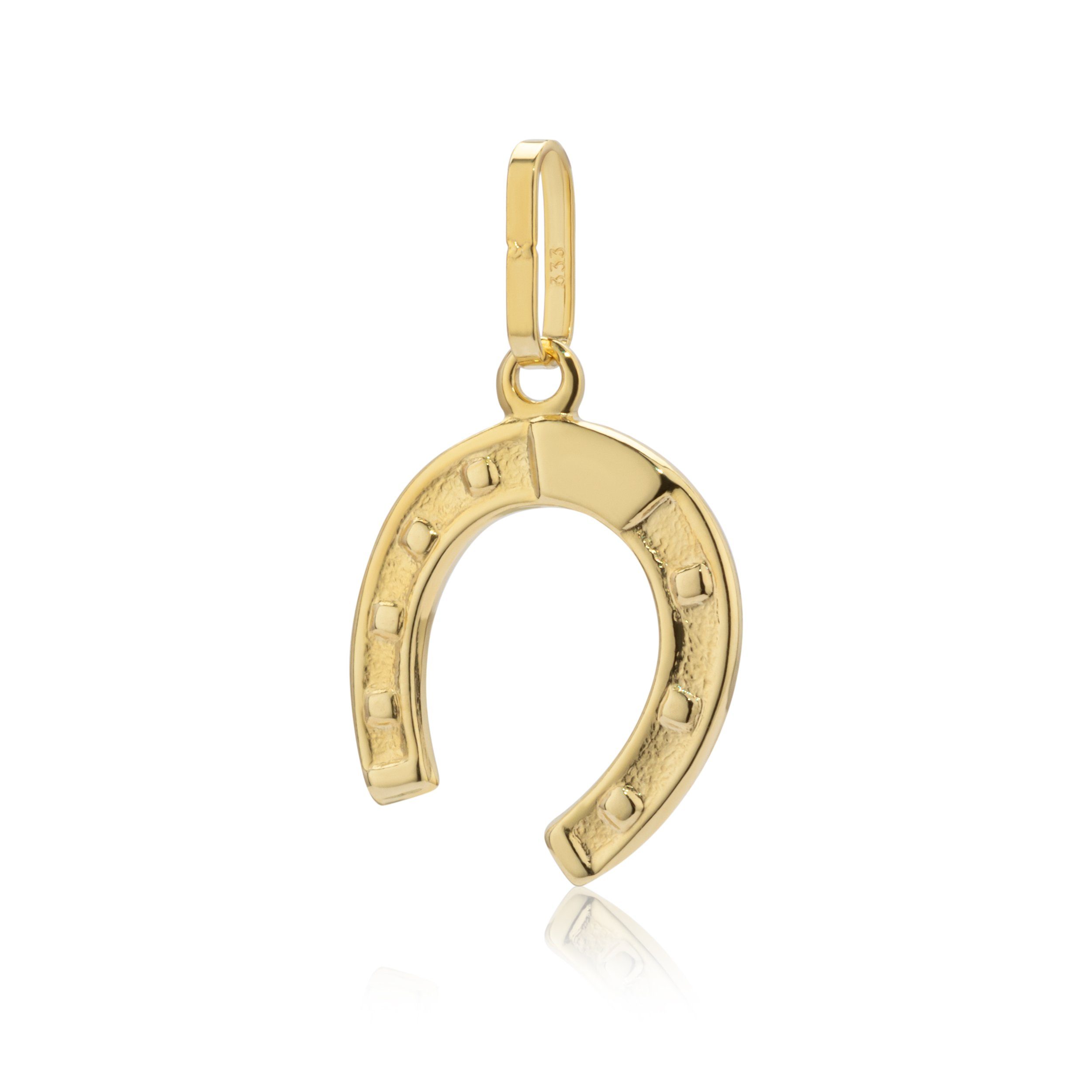 Kettenanhänger Kettenanhänger Hufeisen 333 Gelb Gold 13,5mm klein