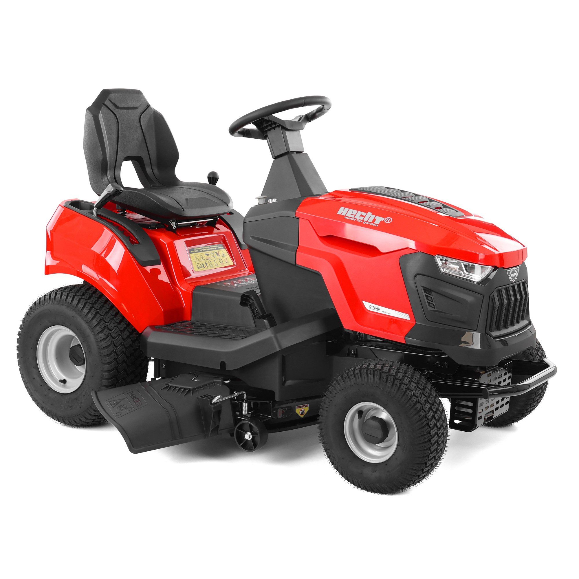 Hecht Rasentraktor 5115 Aufsitzmäher Seitenauswurf Benzin 12,5 PS CVT-Getriebe, 98 cm Schnittbreite, 452 ccm, Elektrostart, Anhängerkupplung, LED-Beleuchtung