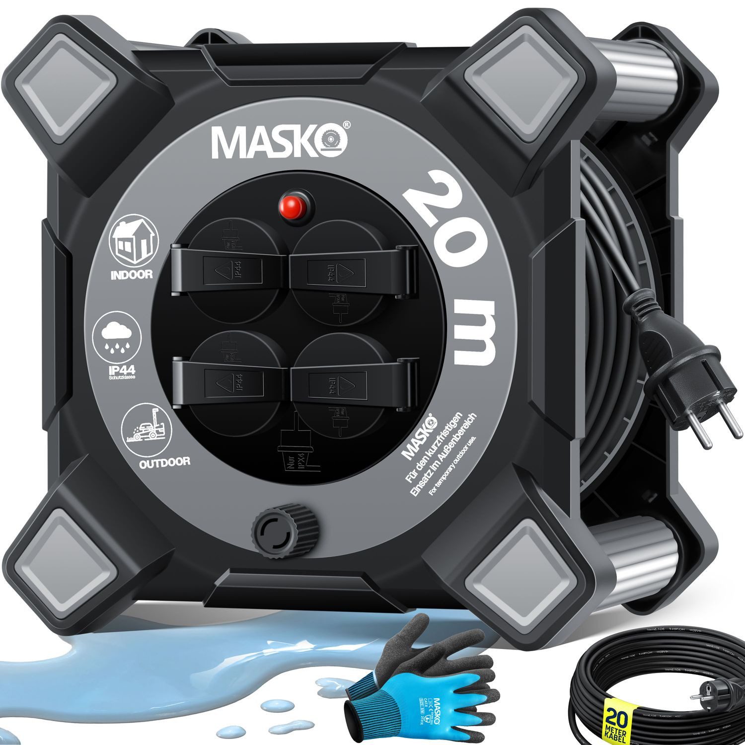 MASKO Kabeltrommel (Kabellänge 20 m), Verlängerungskabel günstig online kaufen