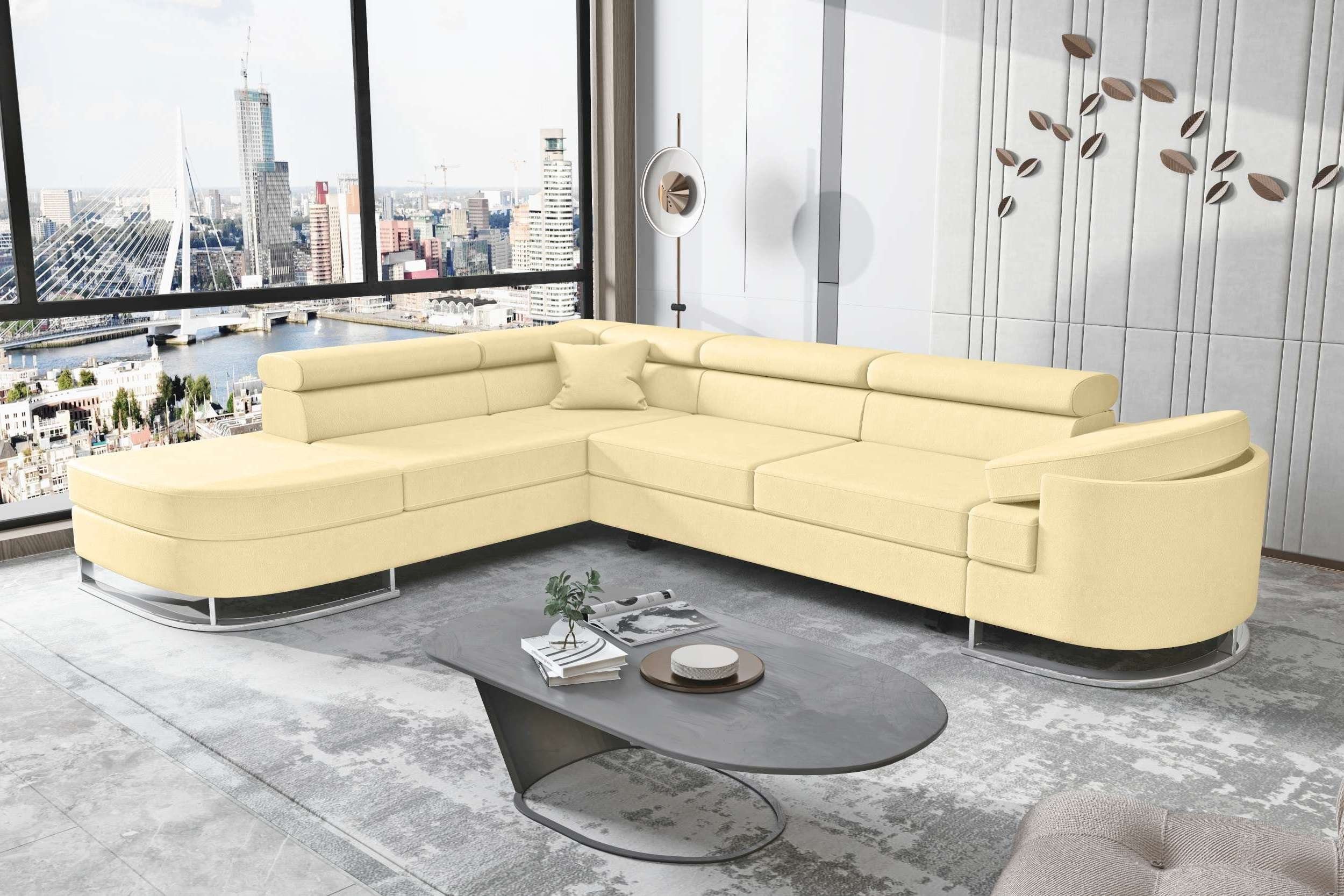 Stylefy Ecksofa Ice, Eckcouch, Schlafsofa, mane links oder rechts bestellbar, mit Bettfunktion, Bettkasten | Ecksofas