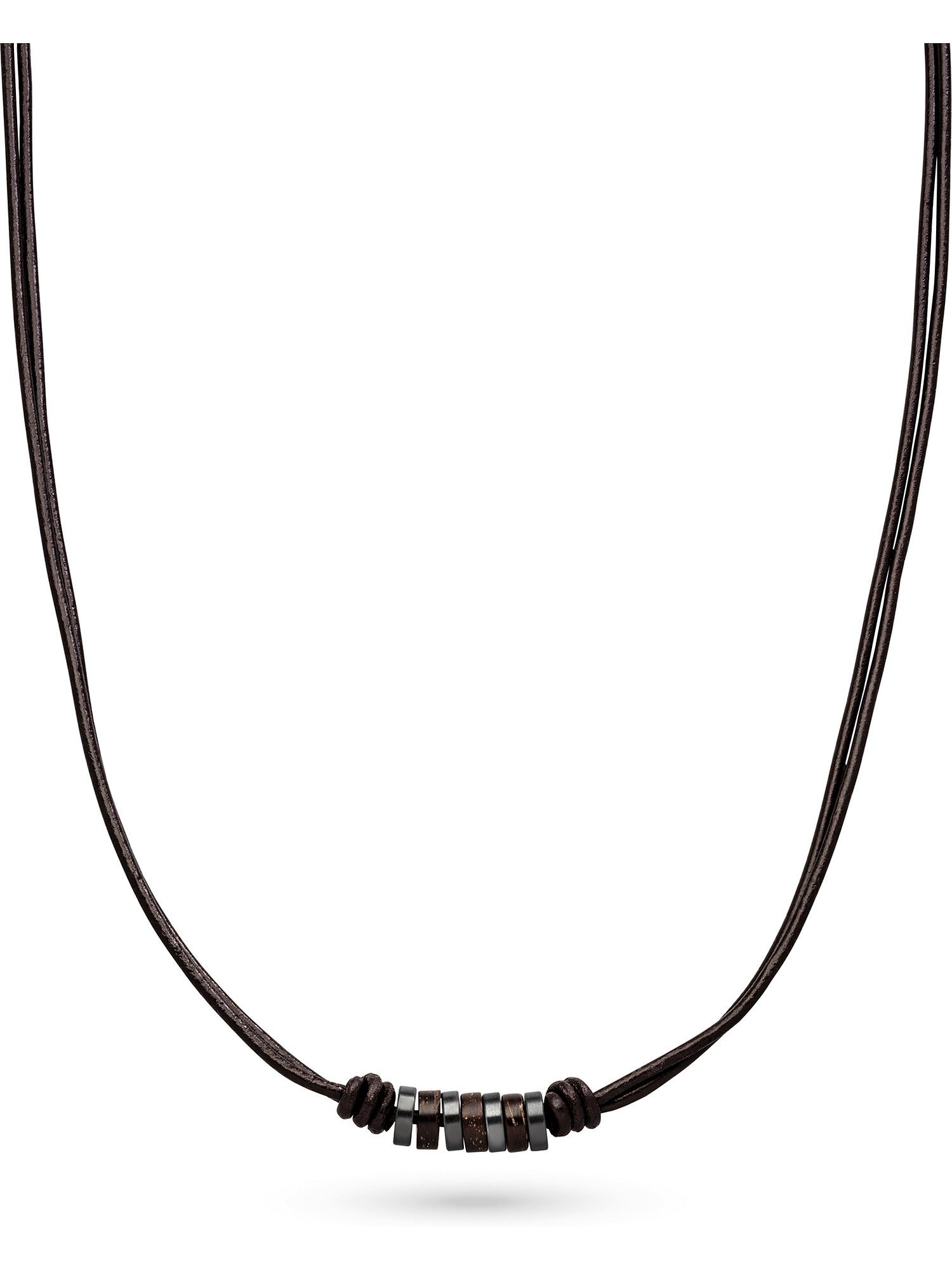 Silberkette S.Oliver Herren-Kette Edelstahl, Leder