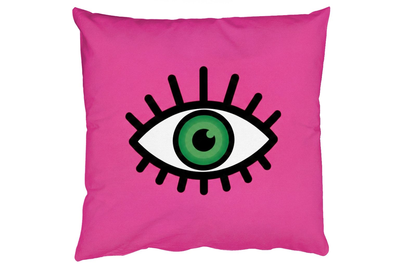 MuchoWow Dekokissen Minimalistisch - Auge - Rosa, Zierkissen mit Kissenfüllung, Deko, Sofakissen, 50x50 cm