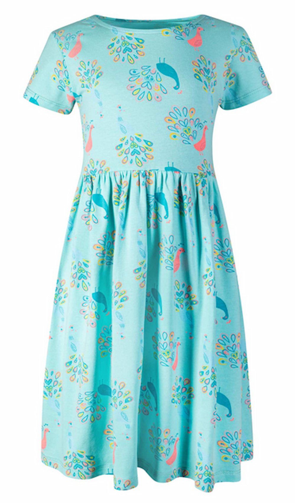 happy girls A-Linien-Kleid »Happy girls Kleid Jersey Sommerkleid Pfau aqua«  (1-tlg) online kaufen | OTTO