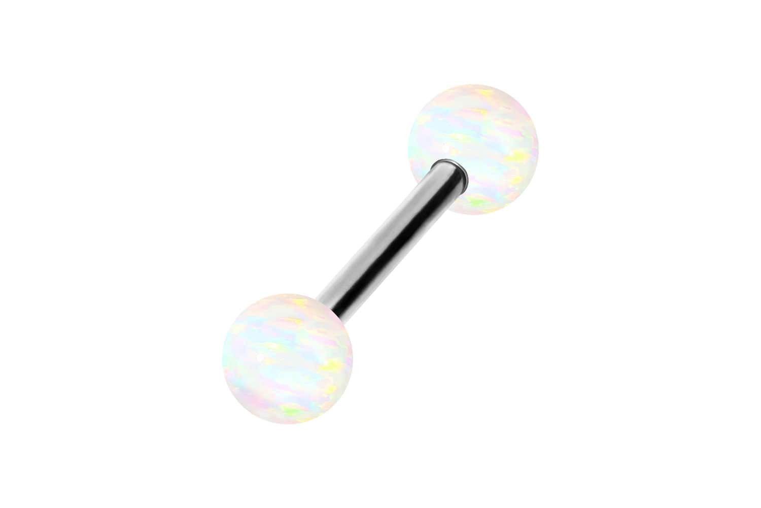 Brustwarzenpiercing Chirurgenstahl Barbell SYNTHETISCHE OPALE