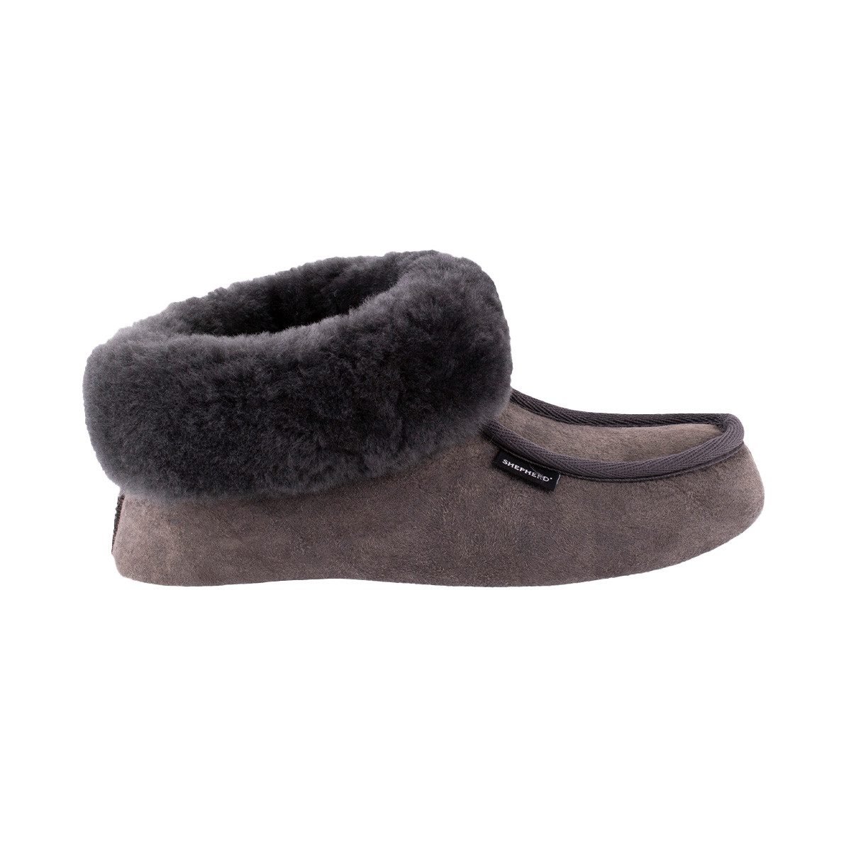 Shepherd Magnus Hausschuh (1-tlg) Hausschuh - Breiter Fellkragen, Zierpaspel vorn , Warm und weich