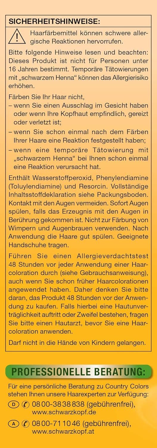 Schwarzkopf Haartönung COUNTRY COLORS 75 Madagascar Rotschwarz, Stufe 2