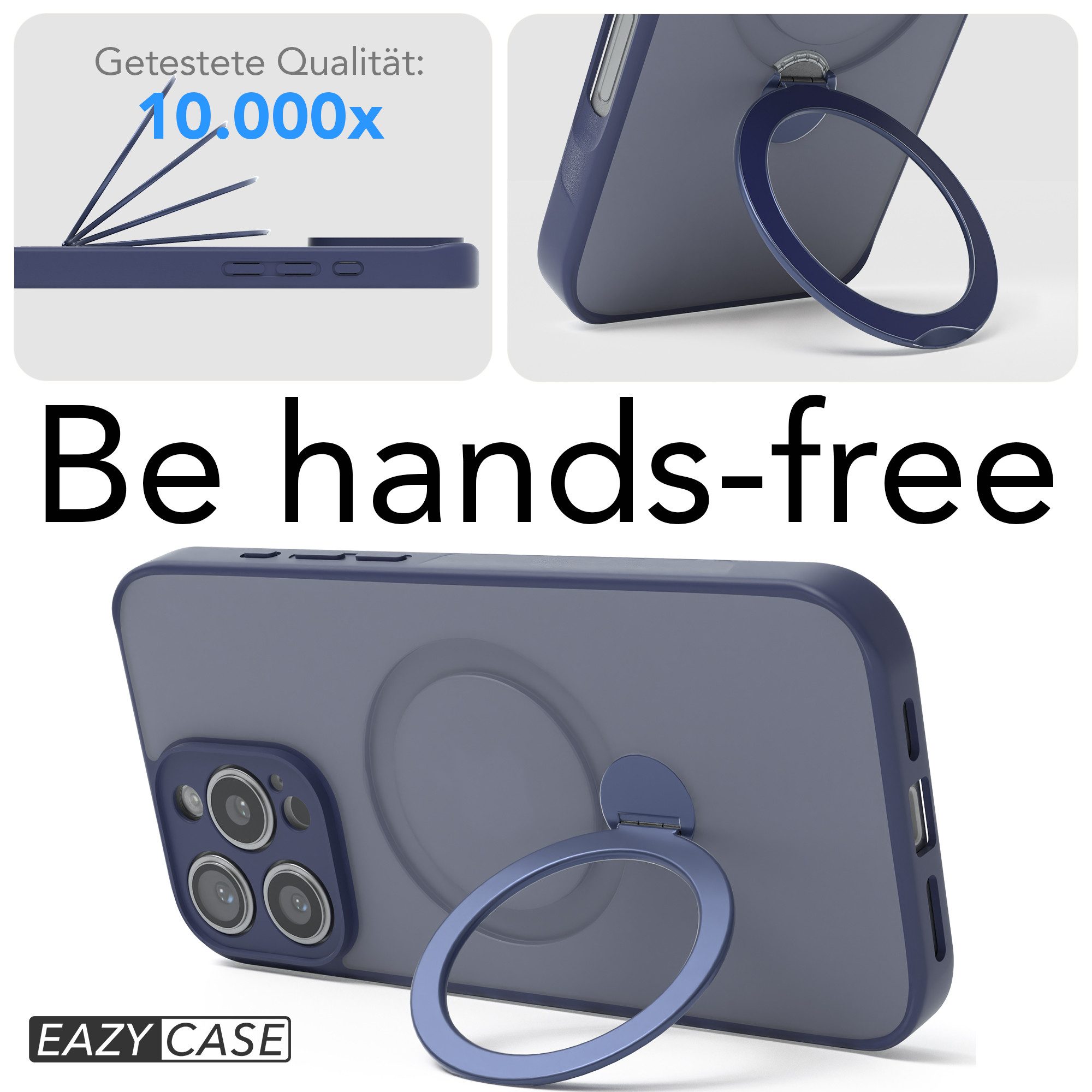 EAZY CASE Handyhülle Outdoor iPhone 16 Pro Max Case MagSafe Ring 6,9 Zoll, Outdoor Handy Hülle Etui Schutzhülle Slim mit Kameraschutz Blau – Bild 5 von 5