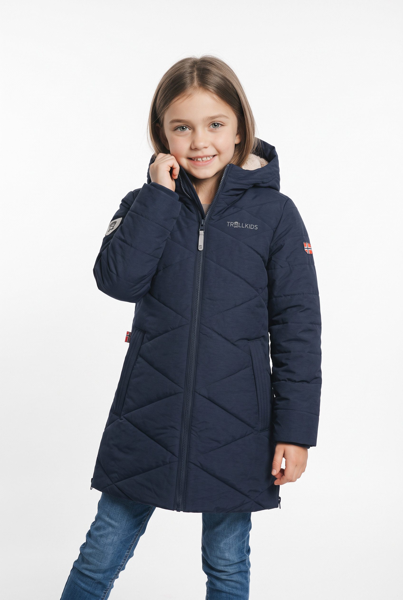 TROLLKIDS Funktionsmantel GIRLS BERGEN COAT Funktionsmantel, mit Kapuze, winddicht und wasserabweisend, sportlich