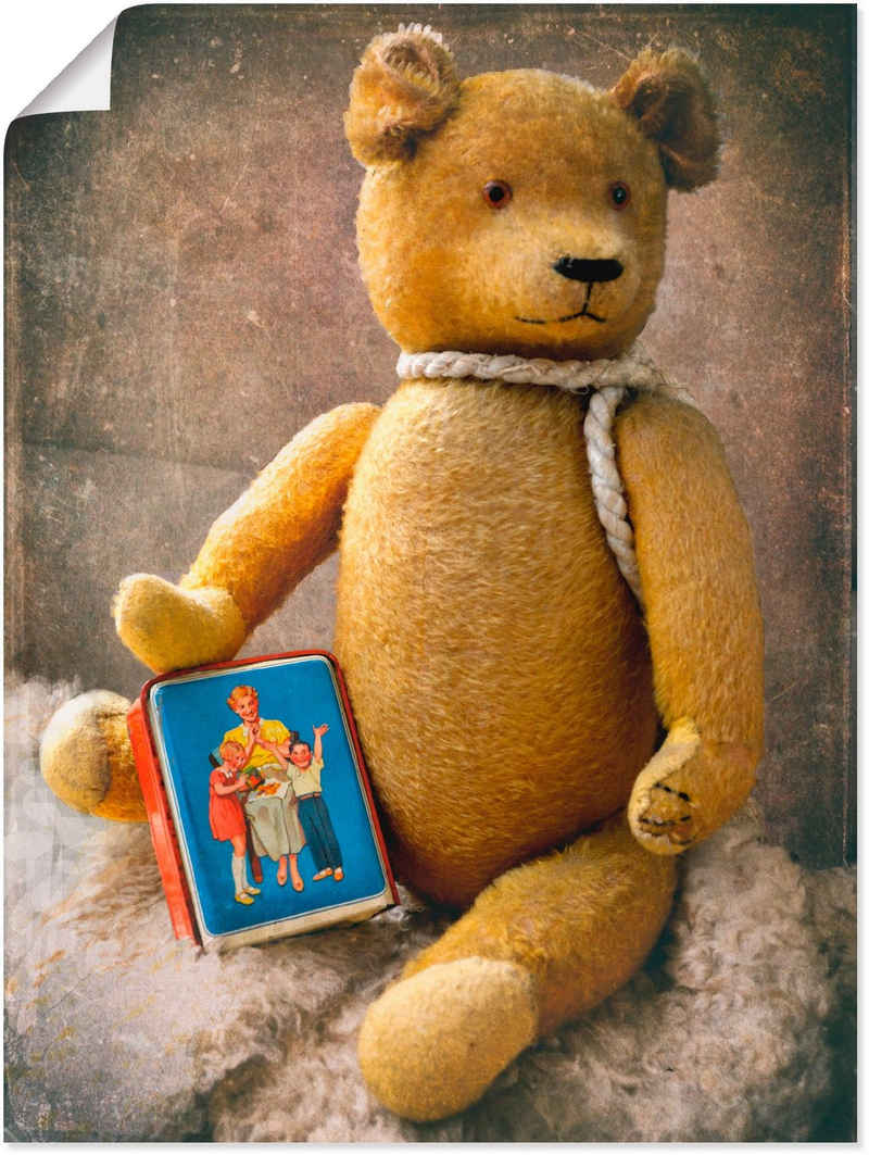 Artland Wandbild »Teddybär mit Sparbüchse«, Spielzeuge (1 St), in vielen Größen & Produktarten -Leinwandbild, Poster, Wandaufkleber / Wandtattoo auch für Badezimmer geeignet