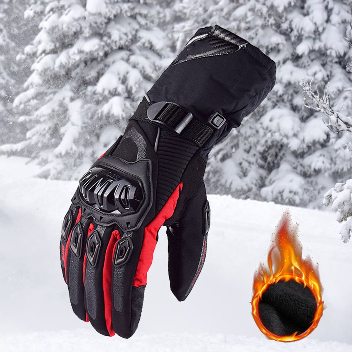 lange Winter-Fahrradhandschuhe, Touchscreen-Handschuhe CTGtree Skihandschuhe