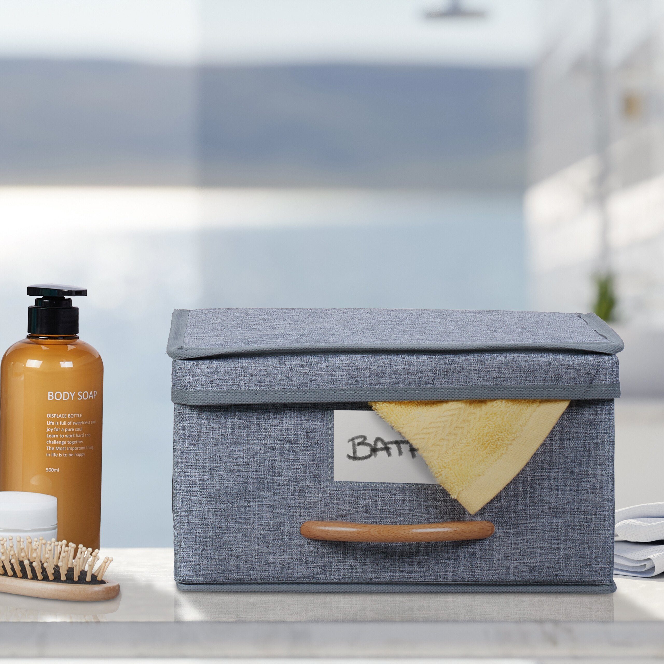 relaxdays Aufbewahrungsbox mit Deckel 2er Set (2 St) – Bild 3 von 5