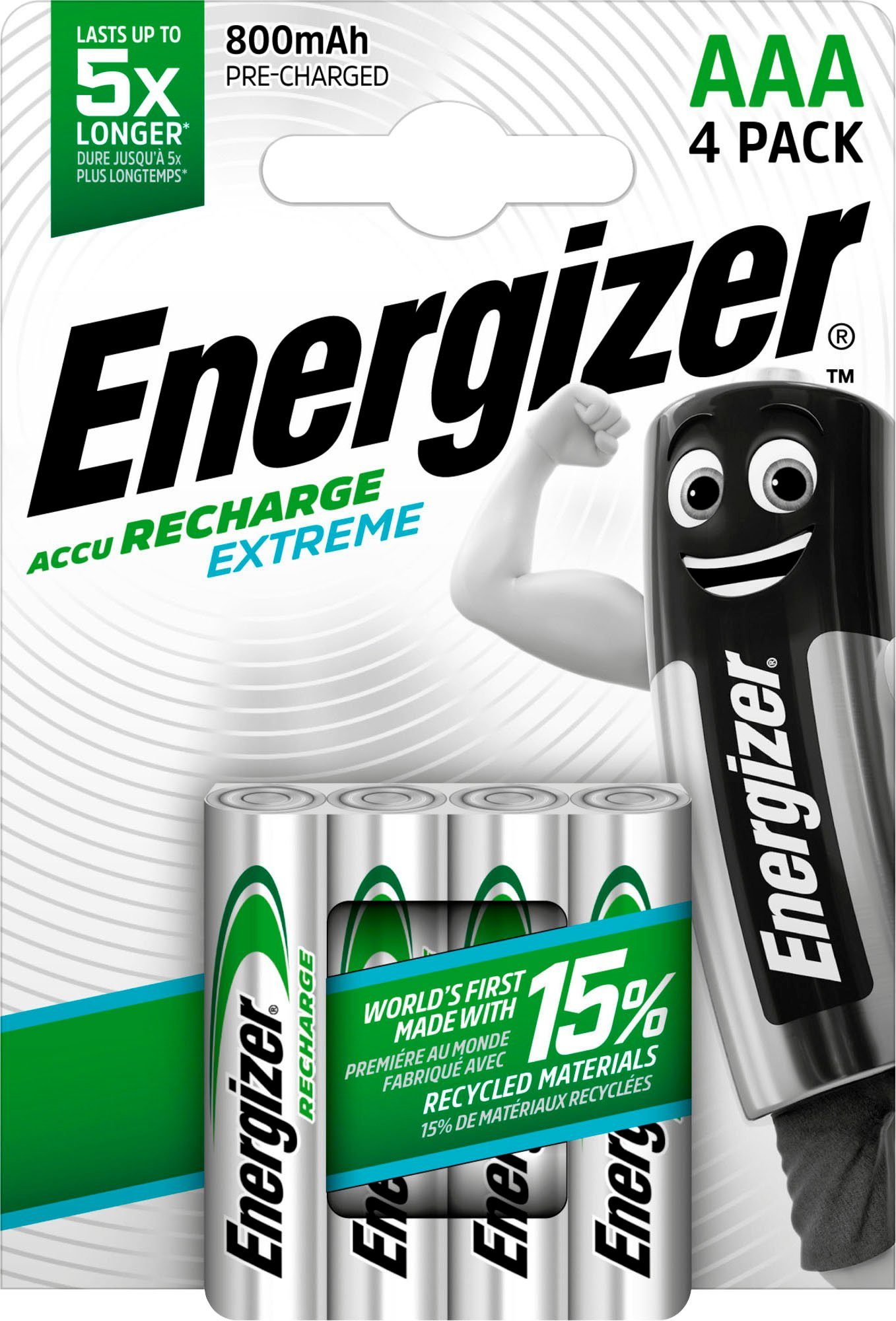 Energizer 4er Pack Akku Extreme Akku Micro 800 mAh (1,2 V, 4 St)