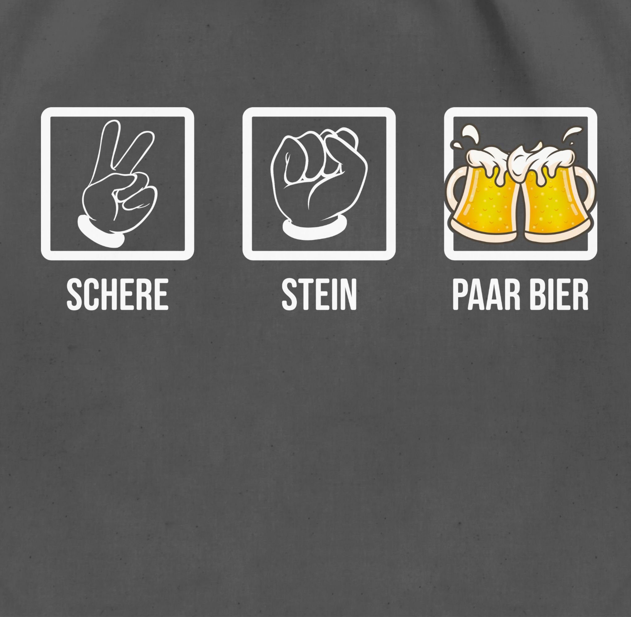 Dunkelgrau Betrinken Schere 02 Turnbeutel Bierliebhaber - Hopfe, Vatertag Bier Lustiges Geschenk Paar Stein Saufen Shirtracer