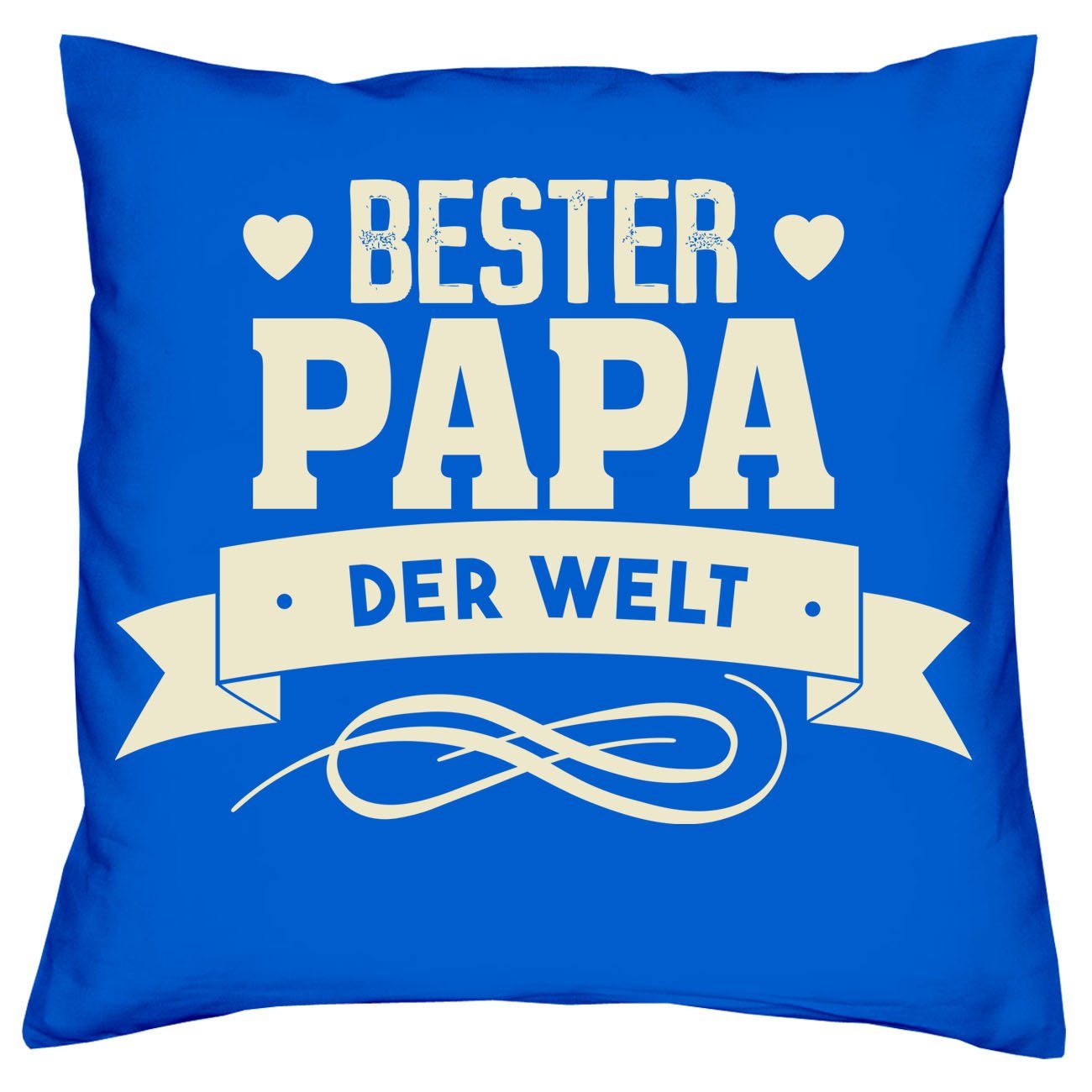 Papa, für Kissen Papa & Papa Bester den royal-blau Urkunde Männer Welt Weltbesten Vatertagsgeschenk der Soreso® Dekokissen