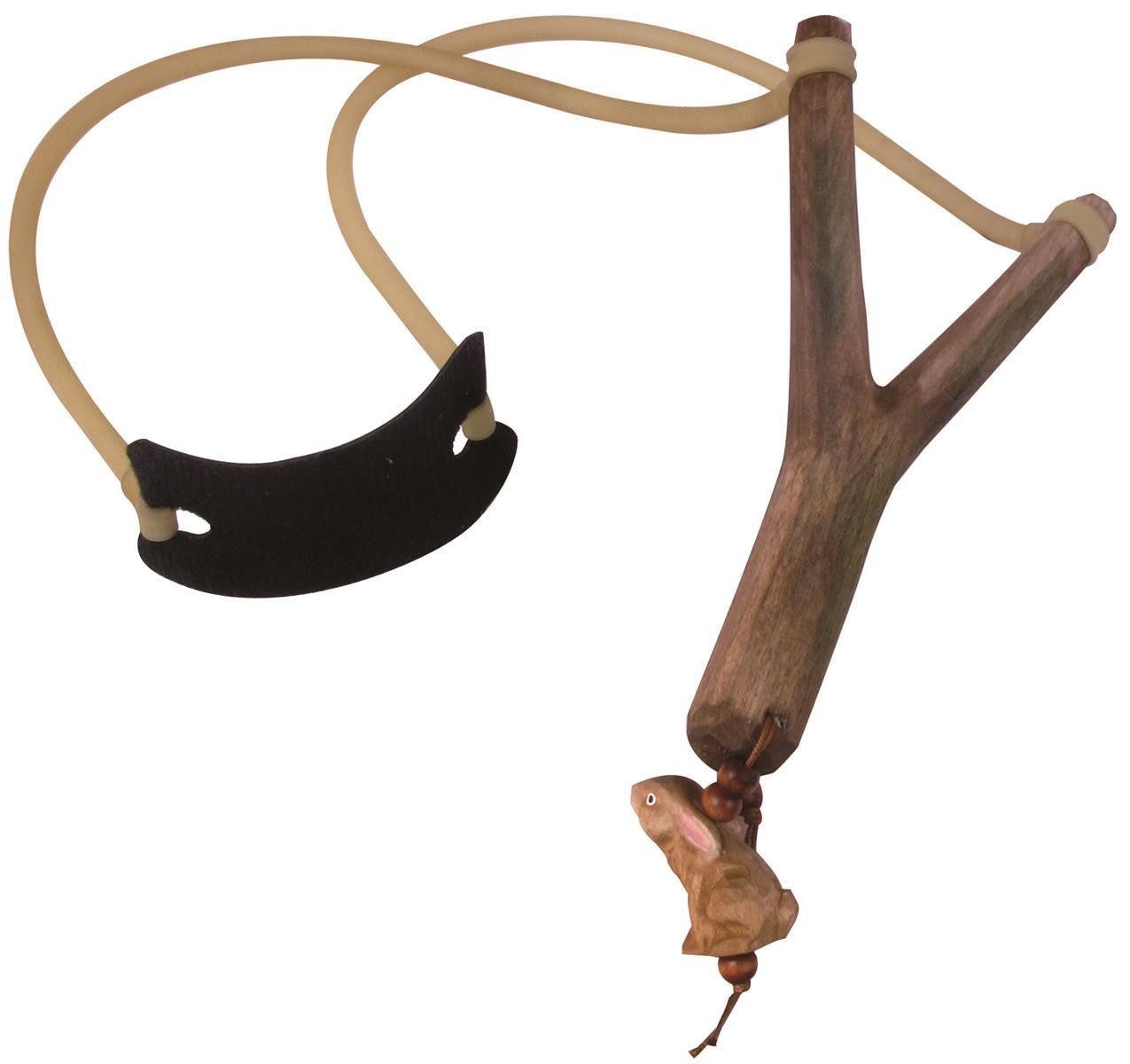 AceCamp Outdoor-Spielzeug Steinschleuder aus Holz – handgeschnitzt, leicht & robust, Holz, Gummi, Leder, (1-tlg)