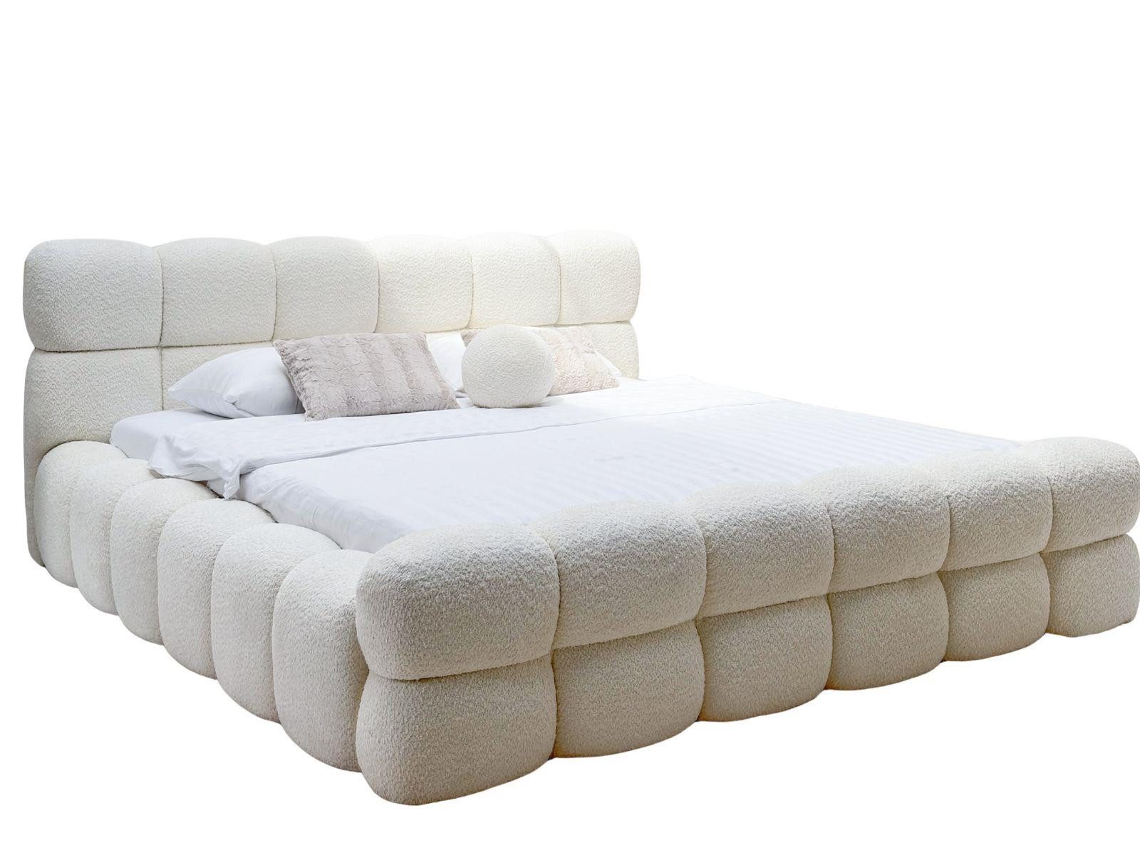 Compleo Polsterbett bubble, Designerbett 140/160/180/200 DALIA (TOPSELLER, Lattenrost mit Holzrahmen oder Metalrahmen), Wolkenbett, Cloud-Bett mit Bettkasten