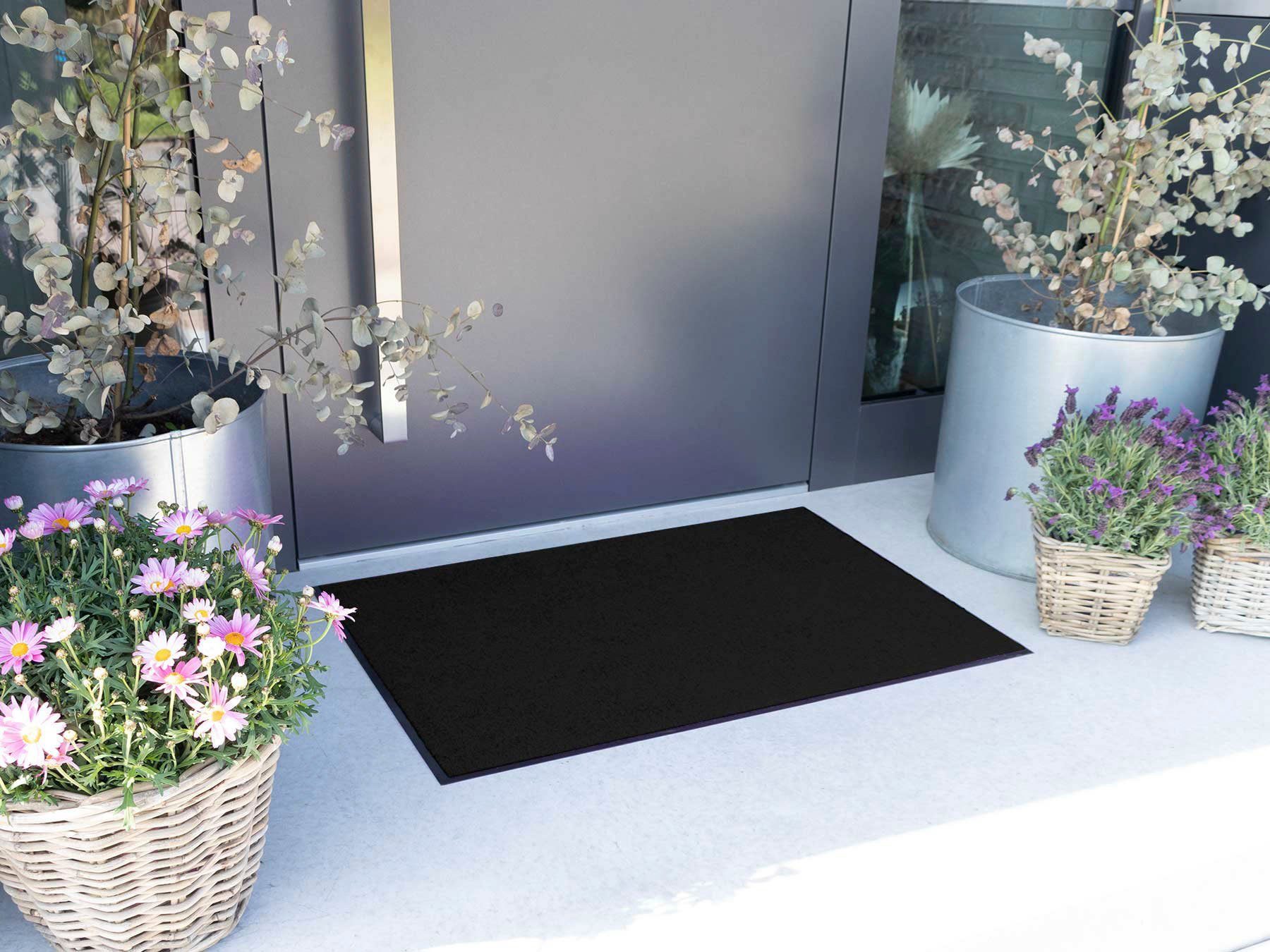 Farbauswahl, große waschbar Fußmatte rechteckig, Textil, in Höhe: schwarz 8,5 mm, Schmutzfangmatte, Primaflor-Ideen CLEAN,