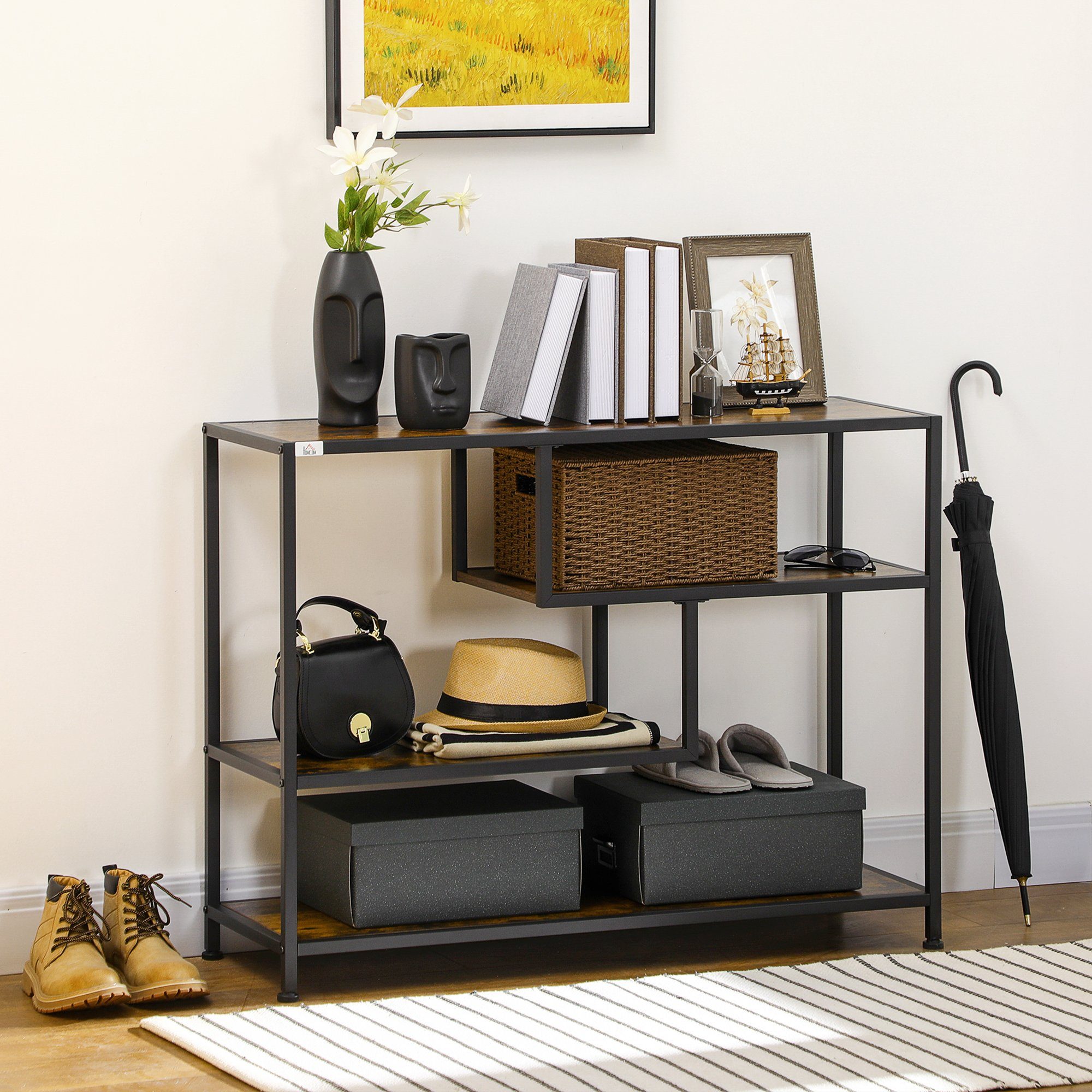 HOMCOM Konsolentisch Standregal mit Kippschutz, Sofatisch günstig online kaufen