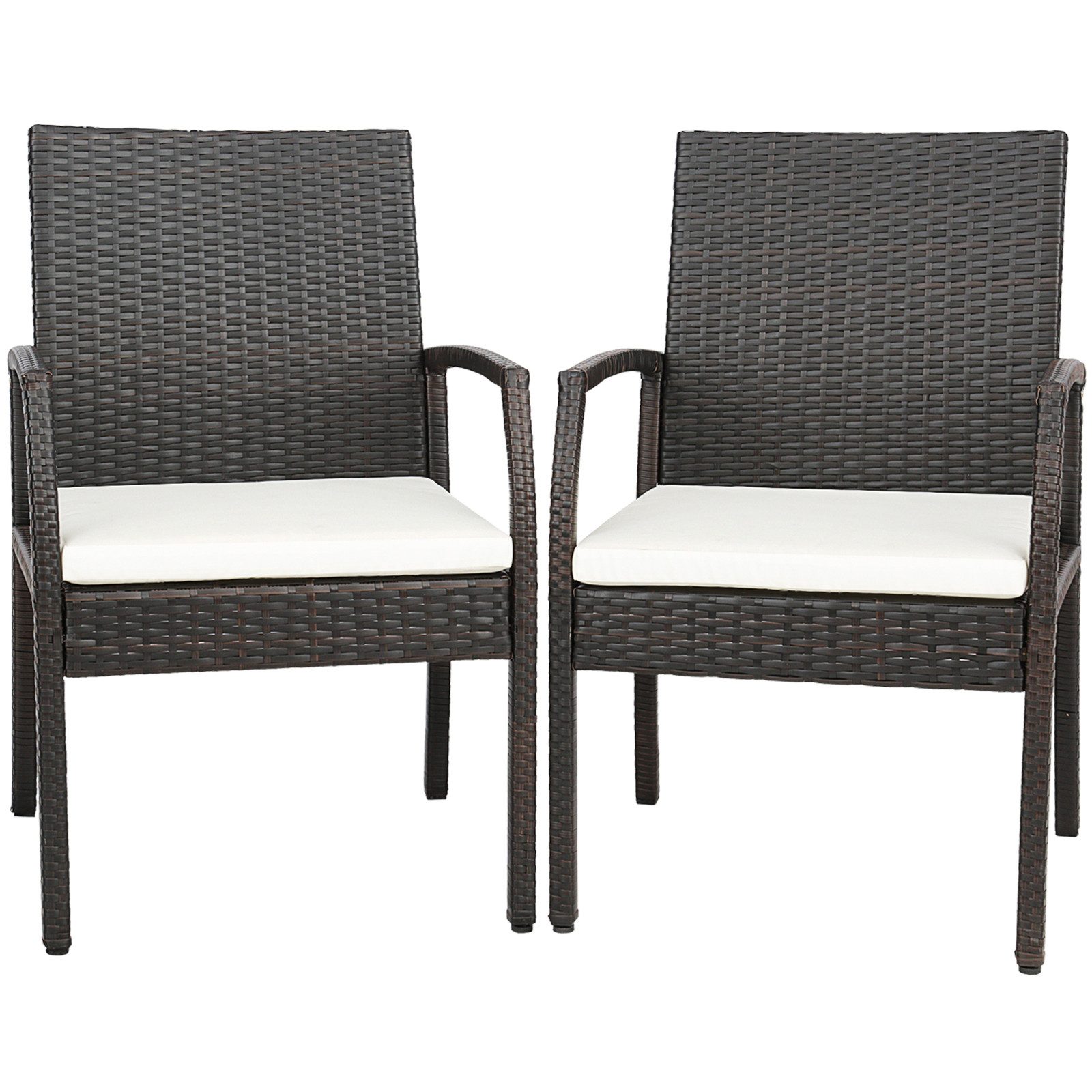 COSTWAY Gartenstuhl, 2er Set, Rattan, Akazie, günstig online kaufen